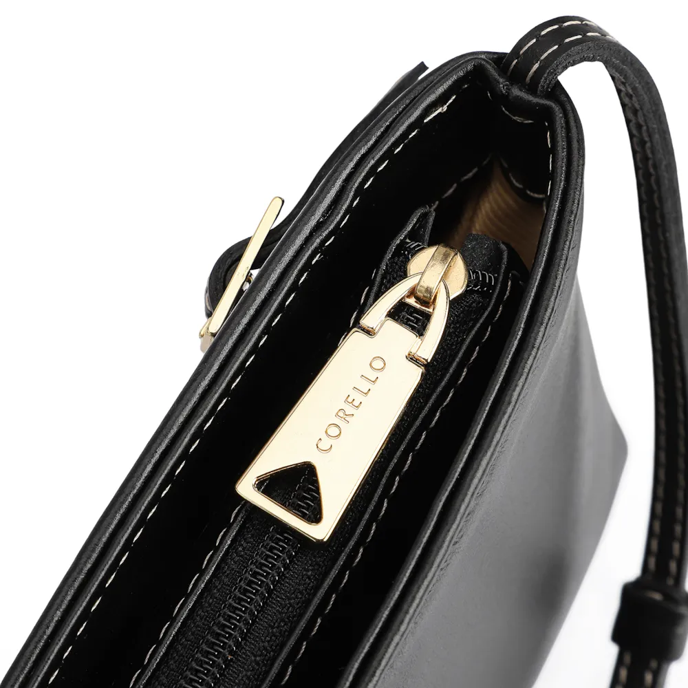 Bolsa Transversal Couro Preto - imagem 5
