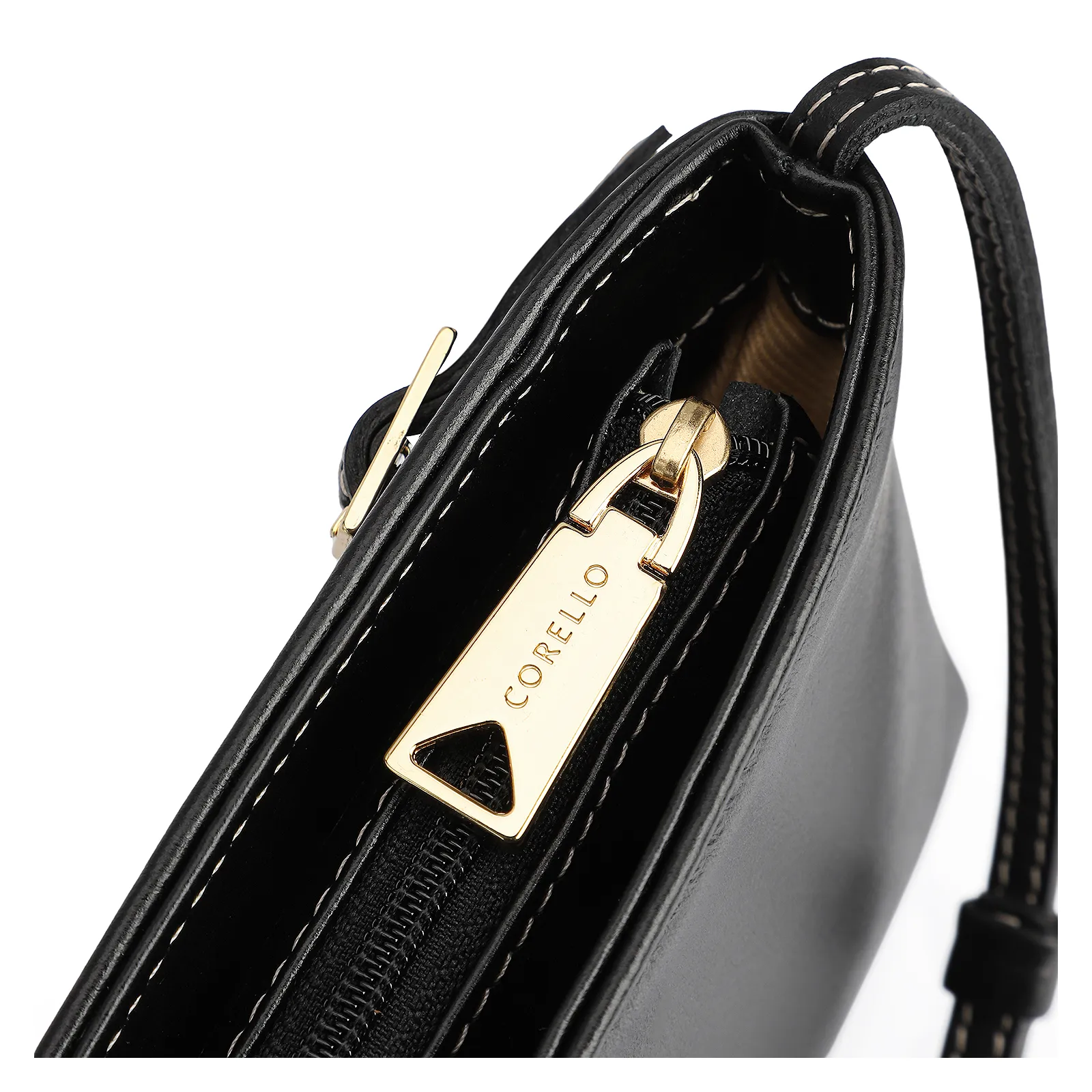 Bolsa Transversal Couro Preto