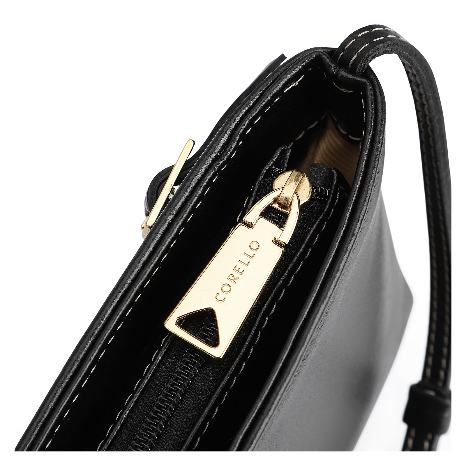 Bolsa Transversal Couro Preto