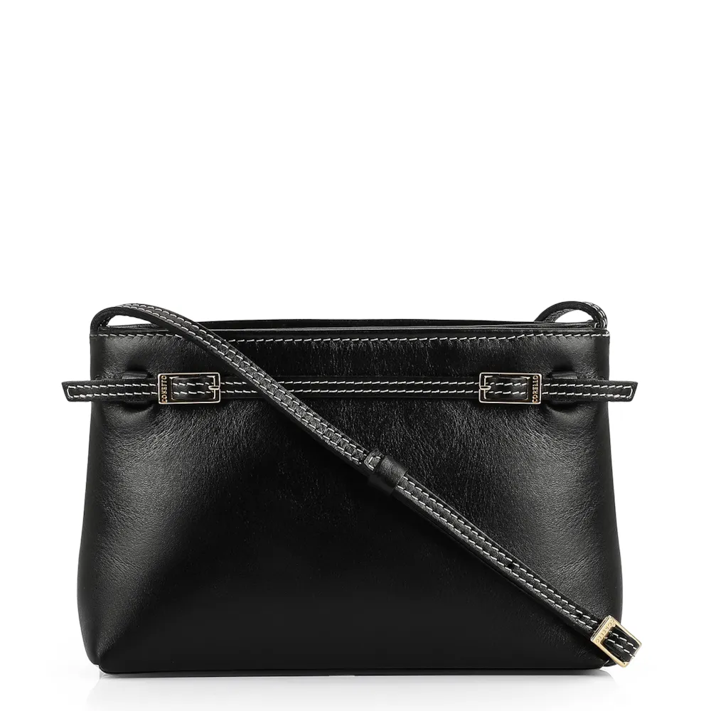 Bolsa Transversal Couro Preto