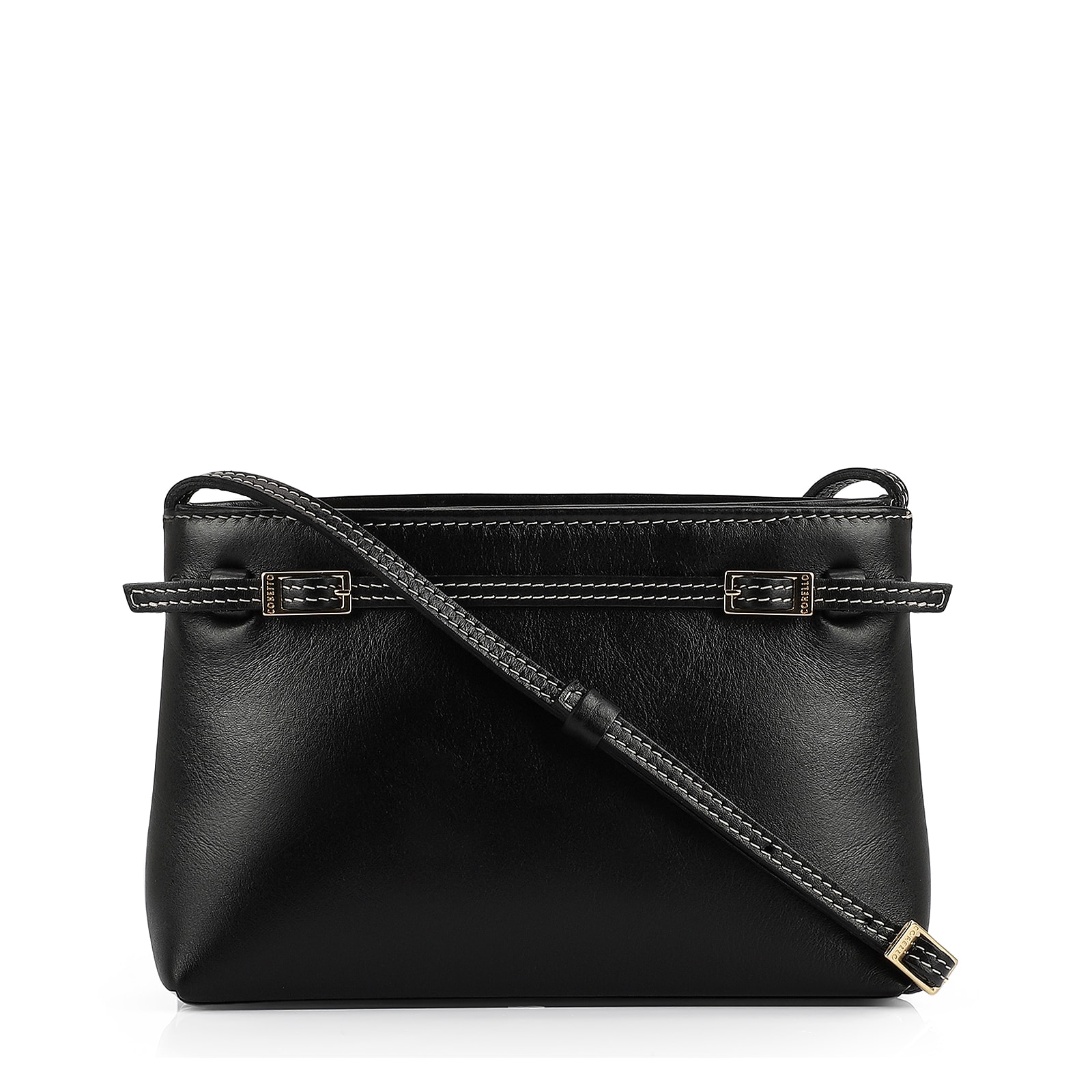 Bolsa Transversal Couro Preto