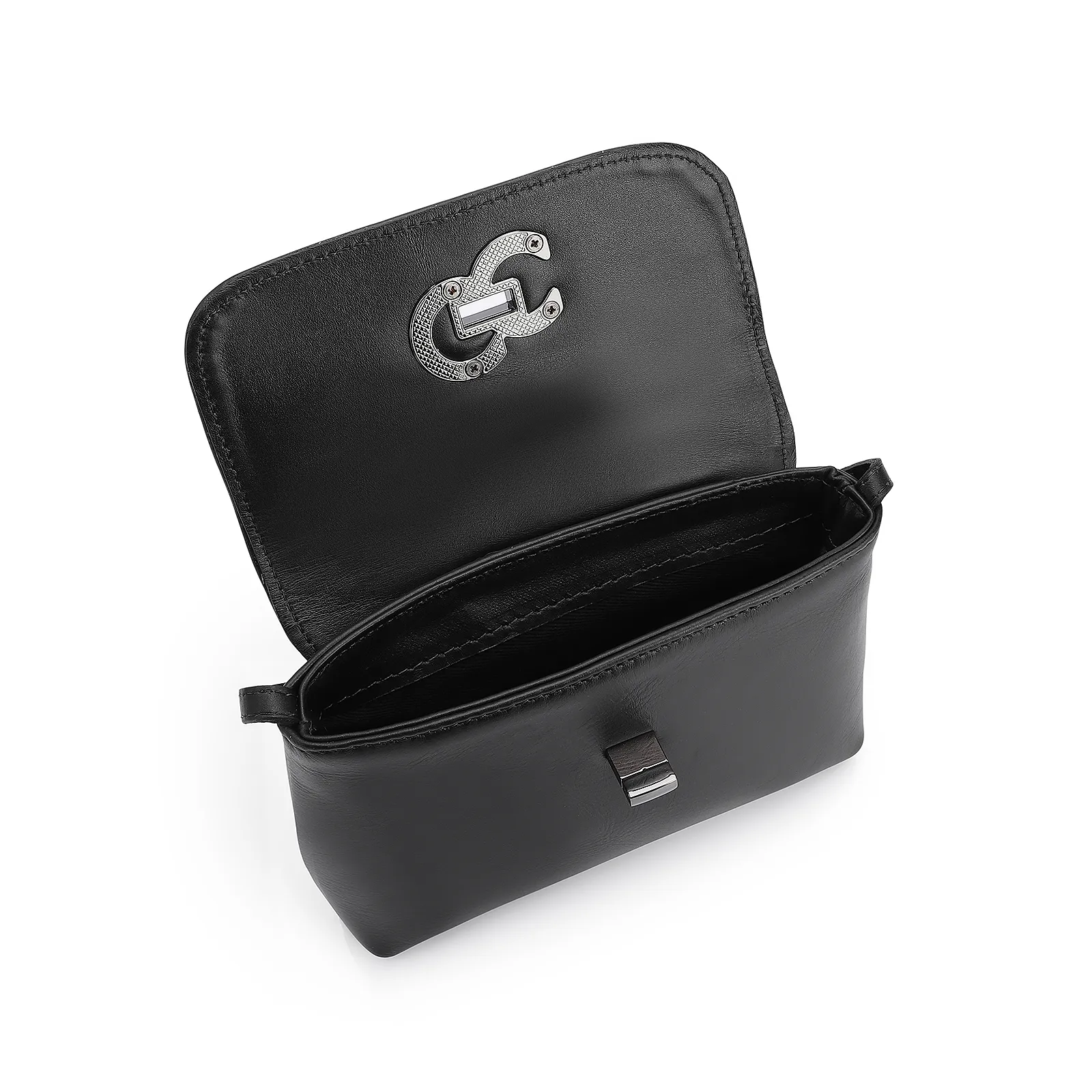 Bolsa Transversal Couro Preto