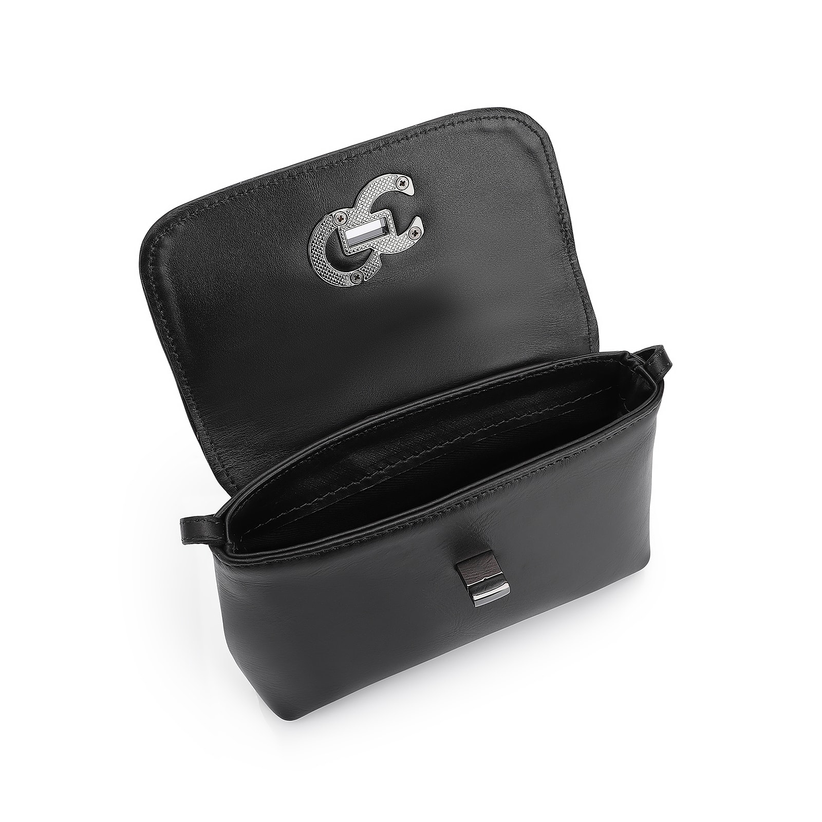 Bolsa Transversal Couro Preto
