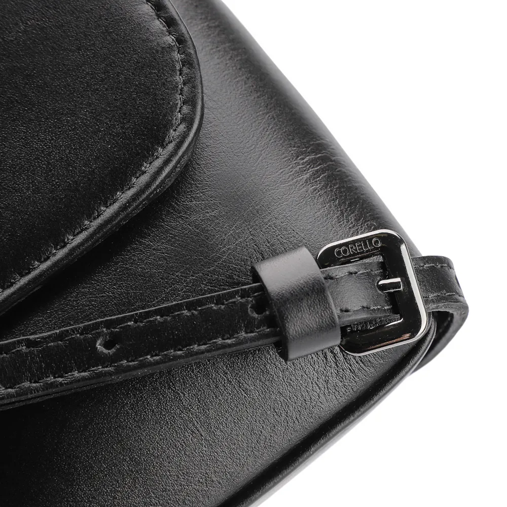 Bolsa Transversal Couro Preto - imagem 5