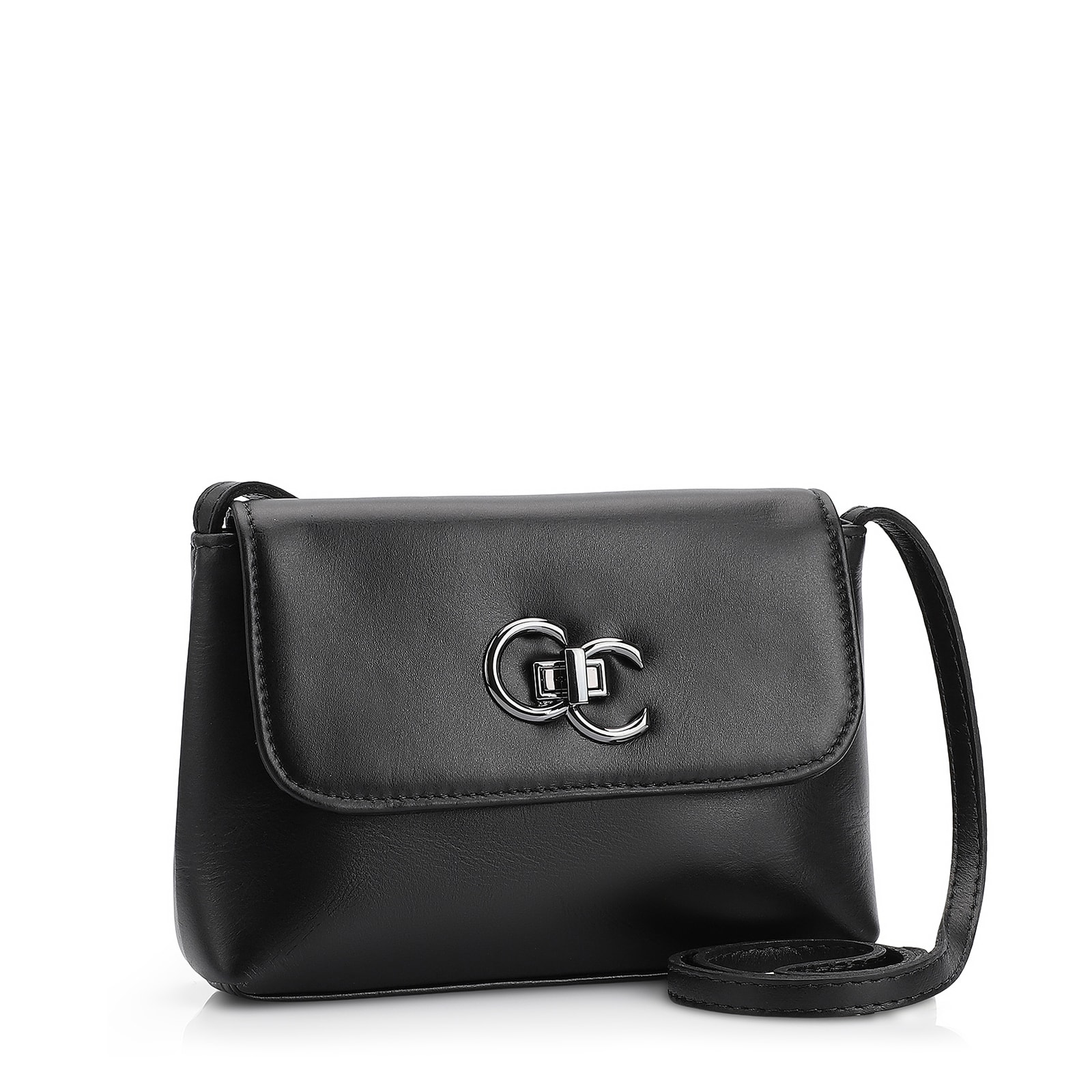 Bolsa Transversal Couro Preto