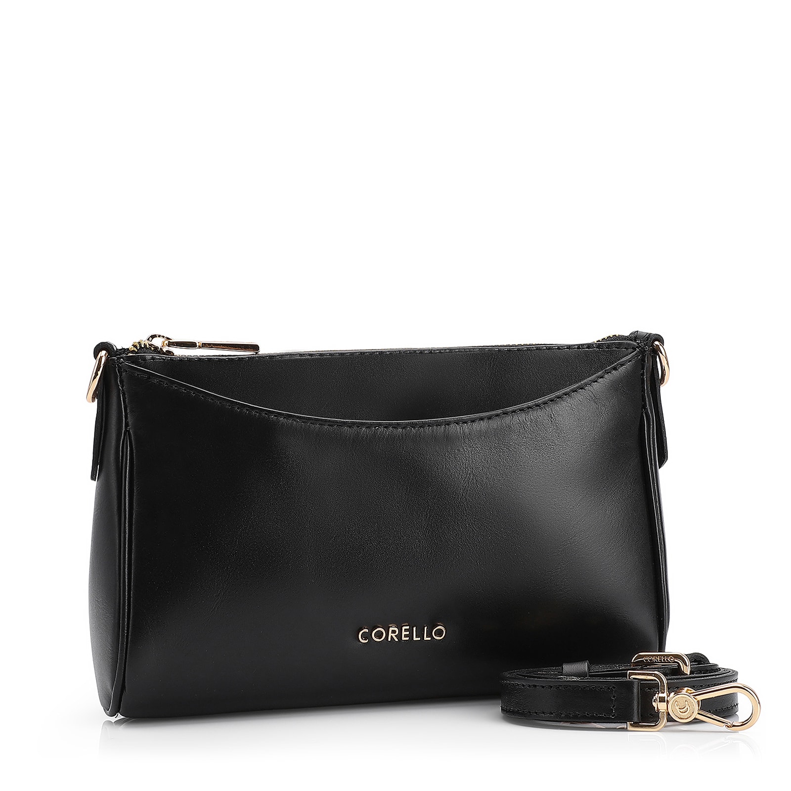 Bolsa Transversal Couro Preto
