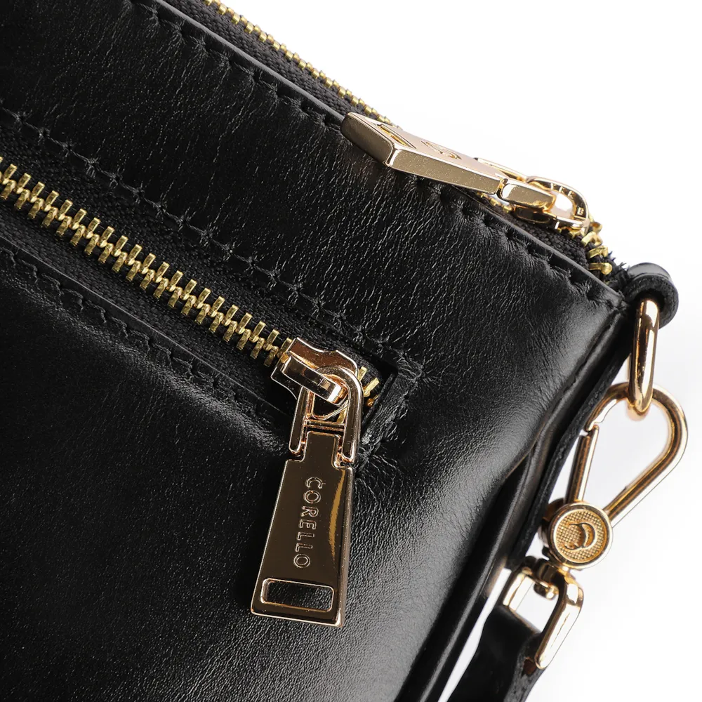 Bolsa Transversal Couro Preto - imagem 6