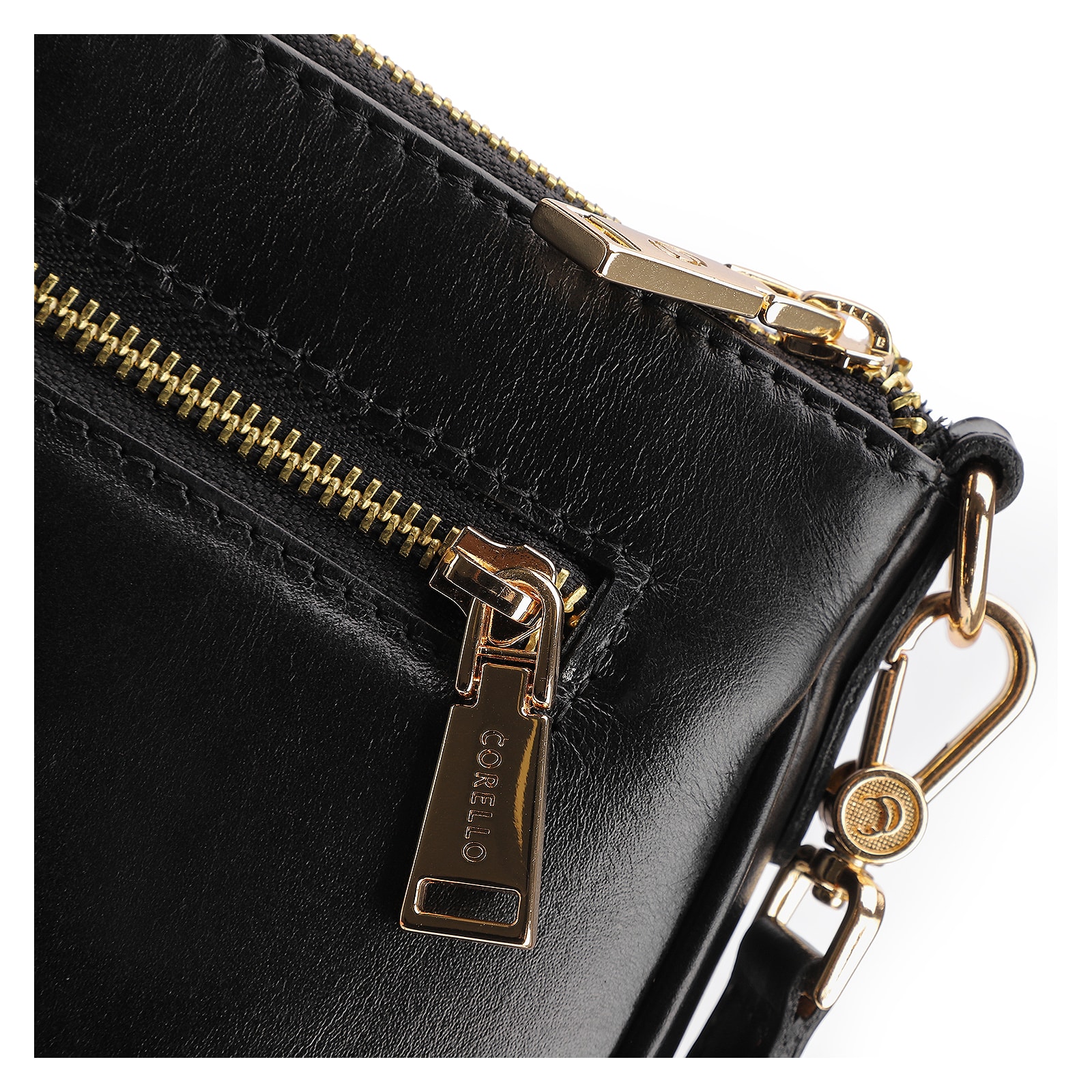 Bolsa Transversal Couro Preto