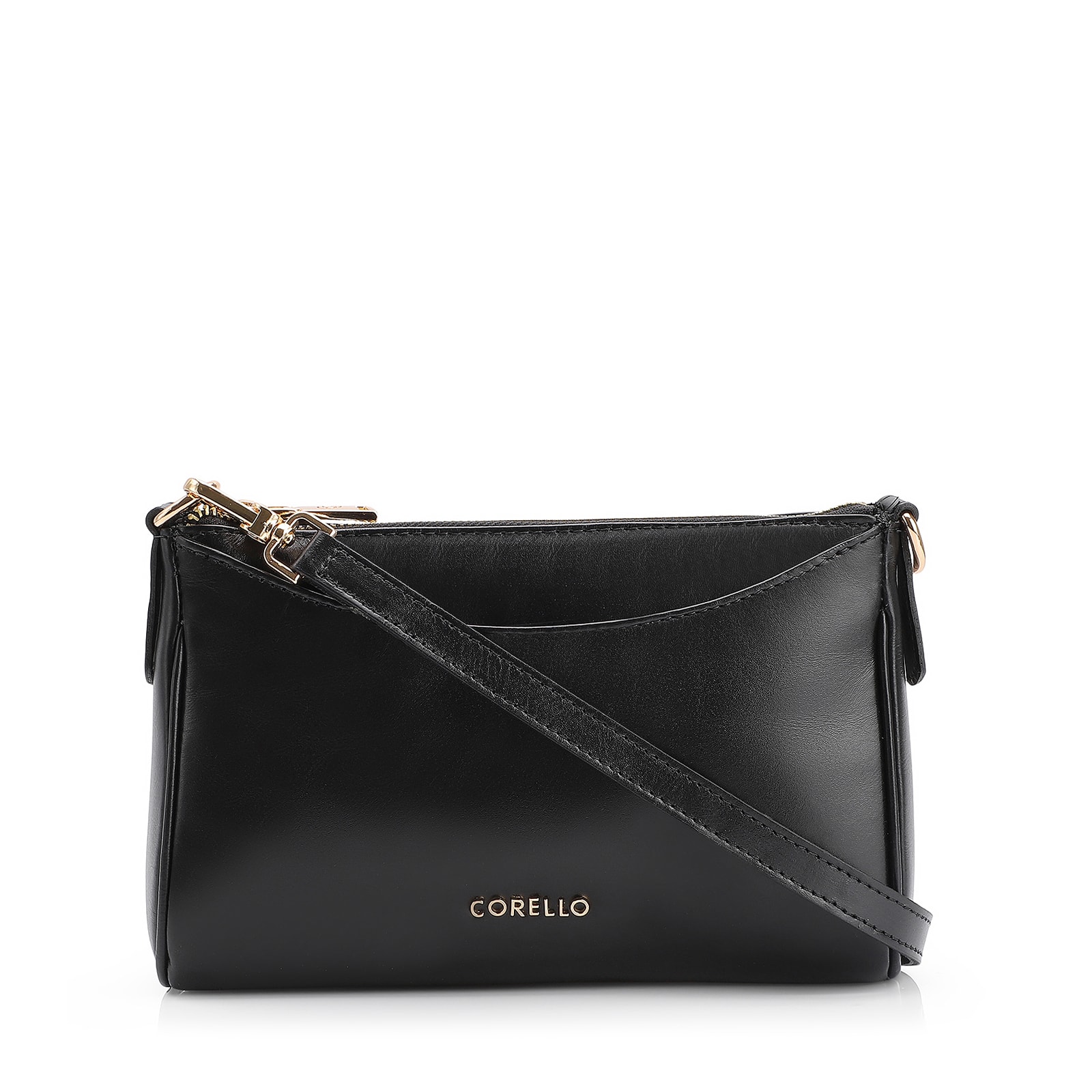Bolsa Transversal Couro Preto