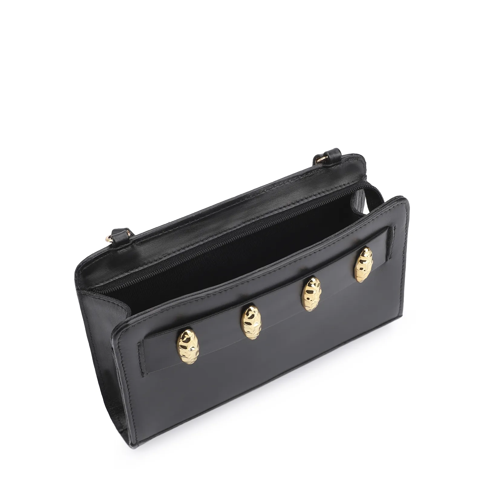 Bolsa Transversal Couro Preto