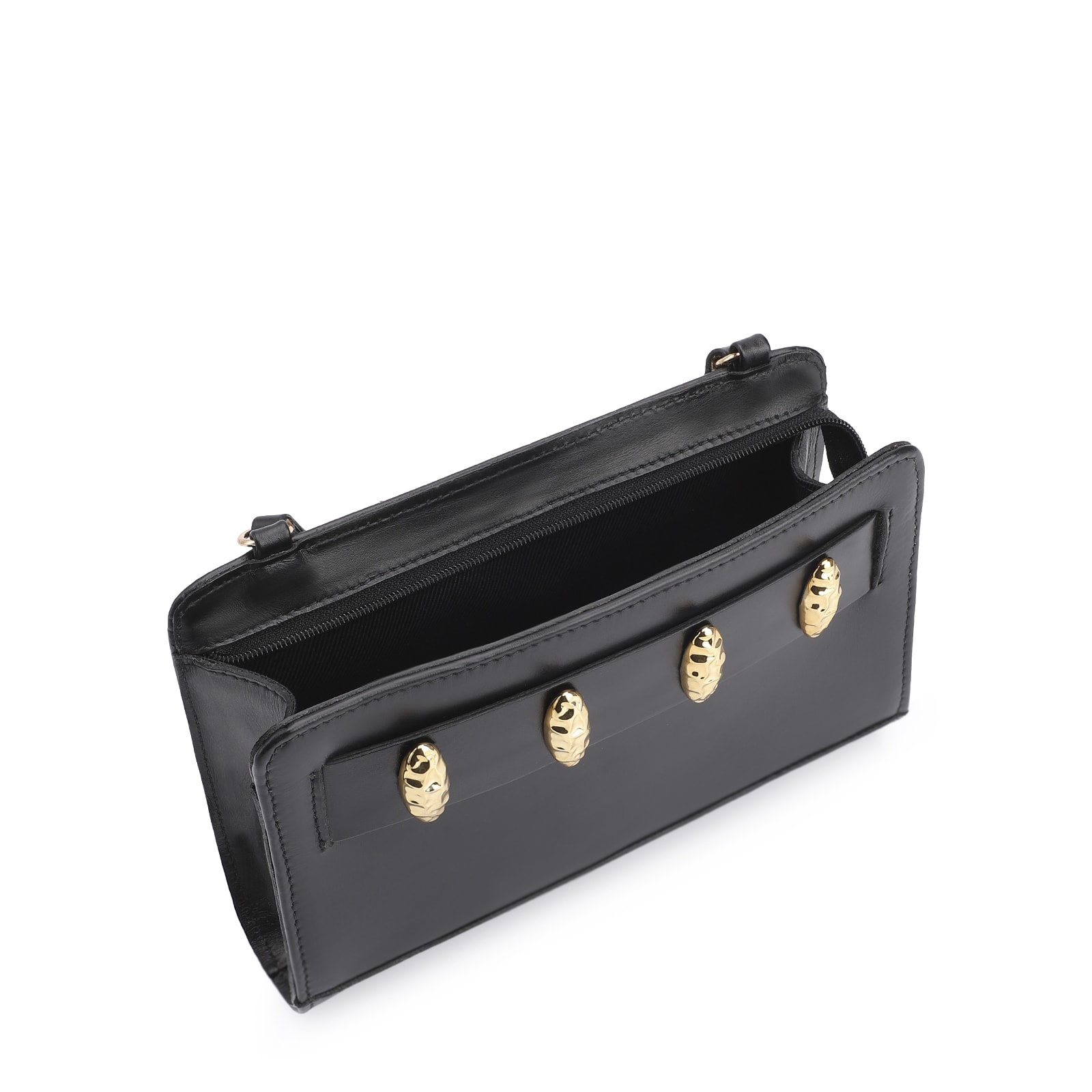 Bolsa Transversal Couro Preto