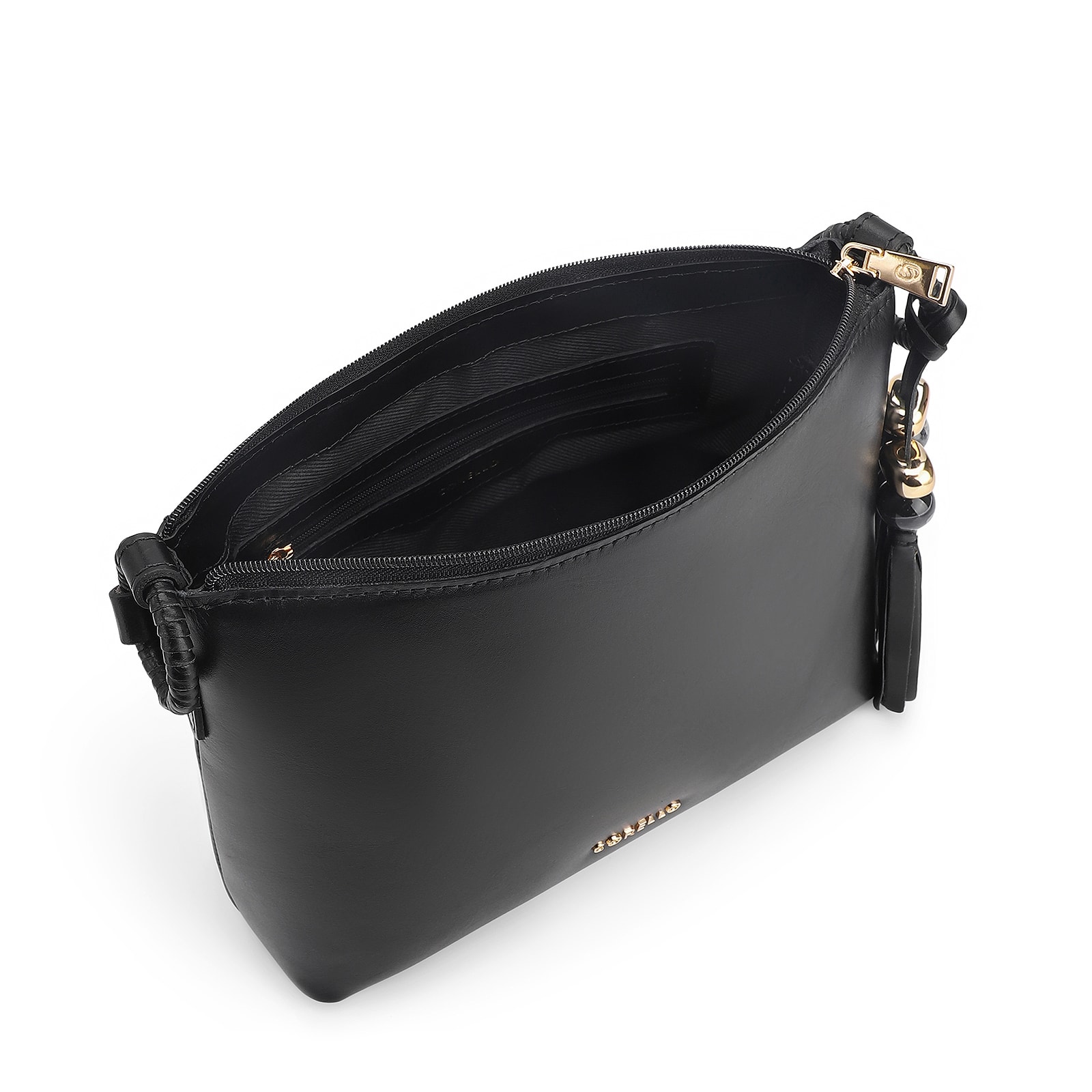 Bolsa Transversal Couro Preto