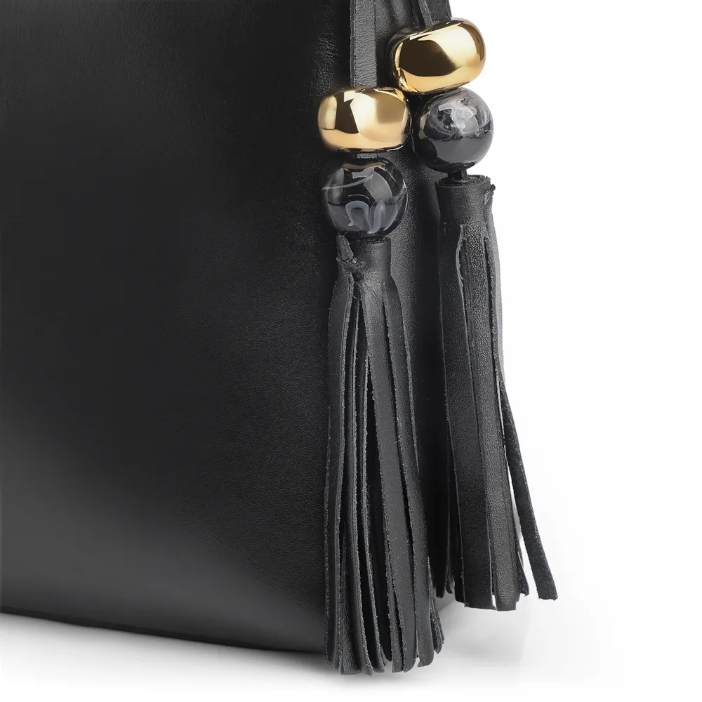 Bolsa Transversal Couro Preto - imagem 5