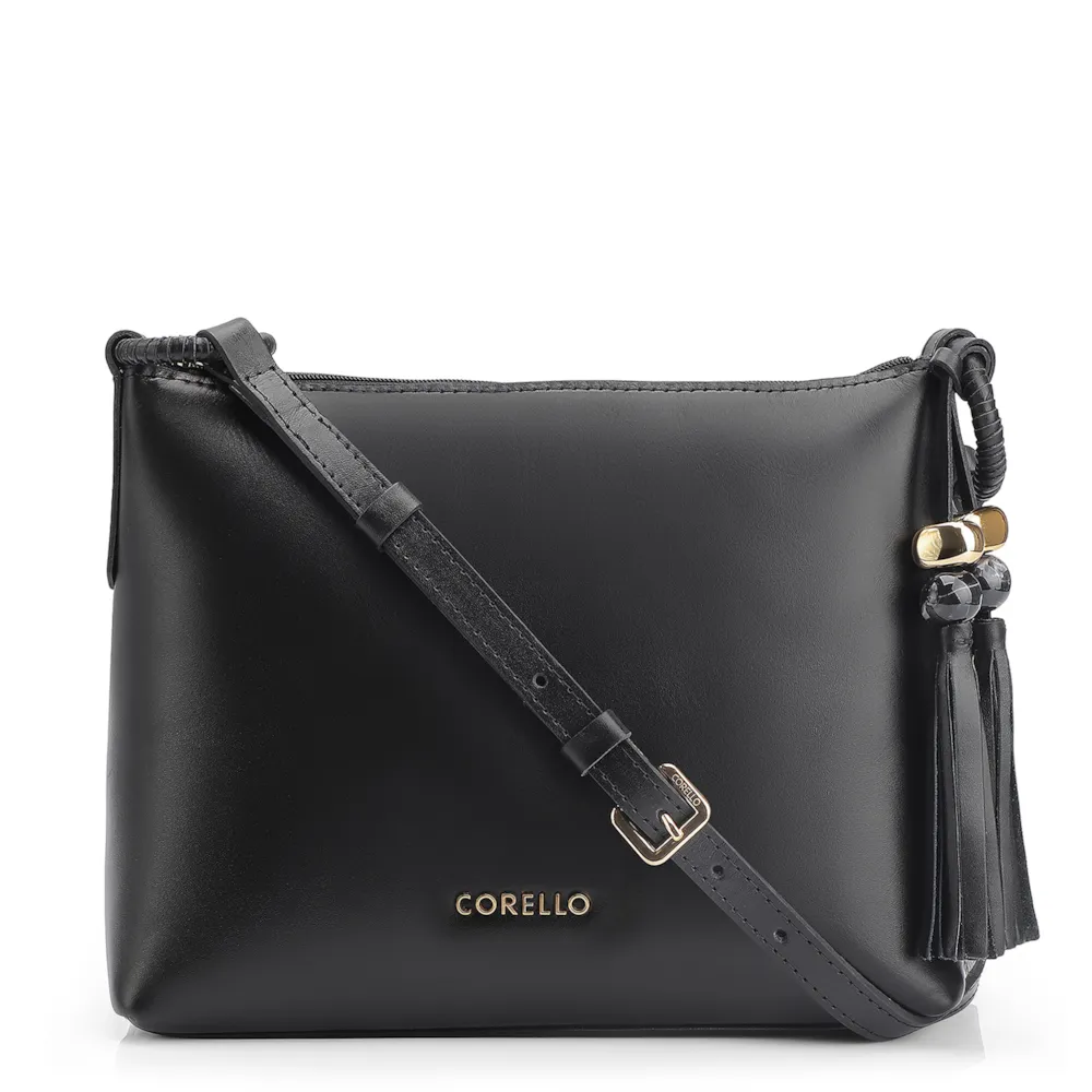Bolsa Transversal Couro Preto