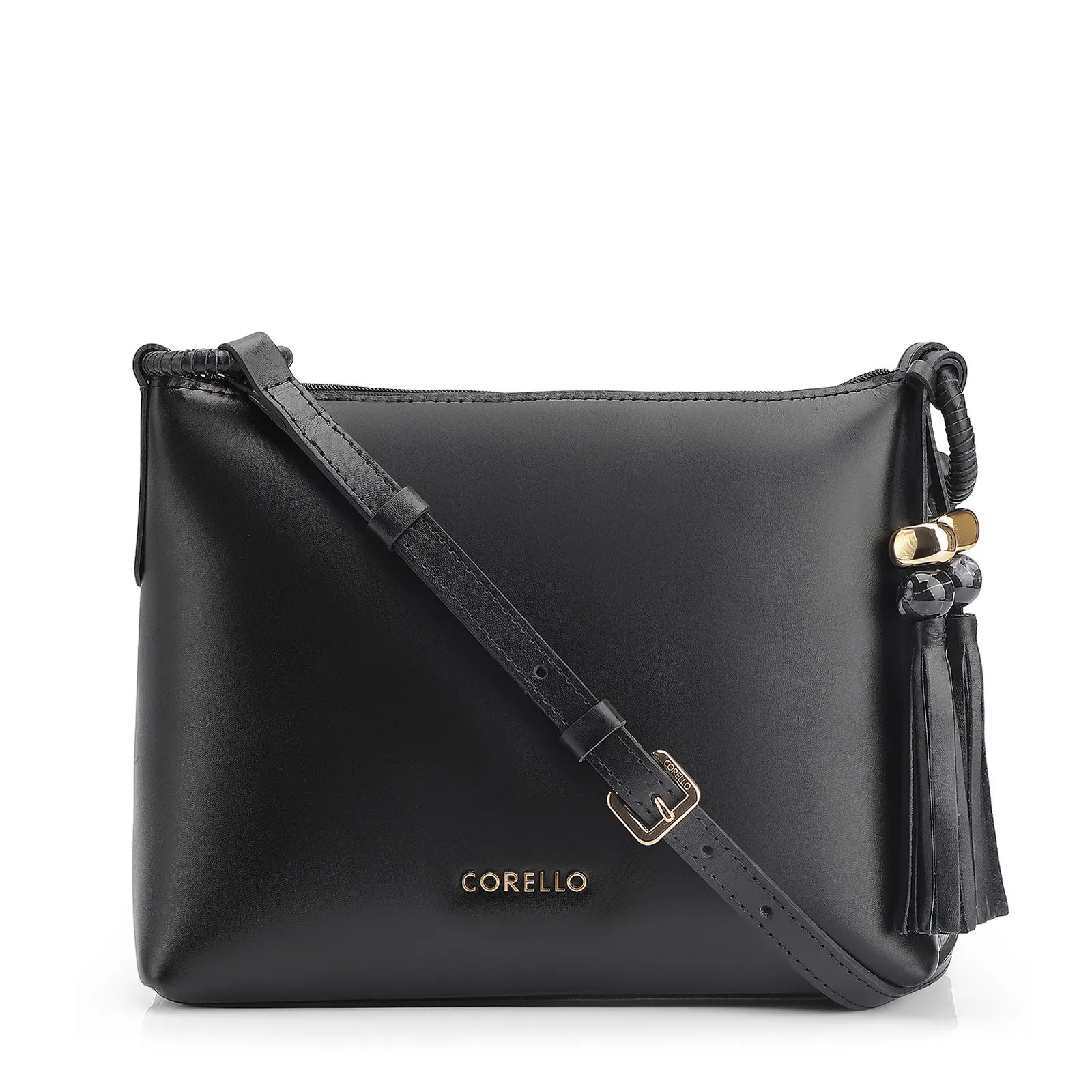 Bolsa Transversal Couro Preto