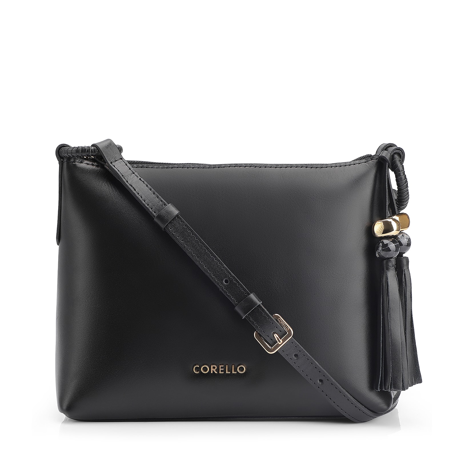 Bolsa Transversal Couro Preto