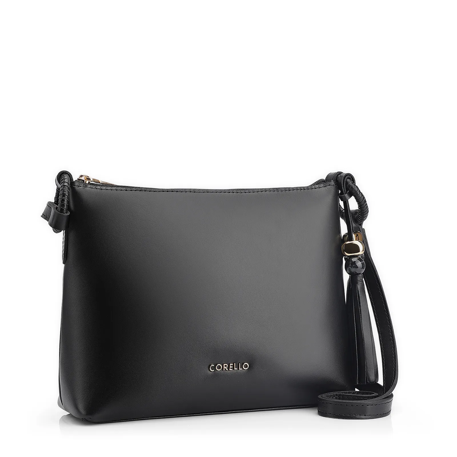 Bolsa Transversal Couro Preto