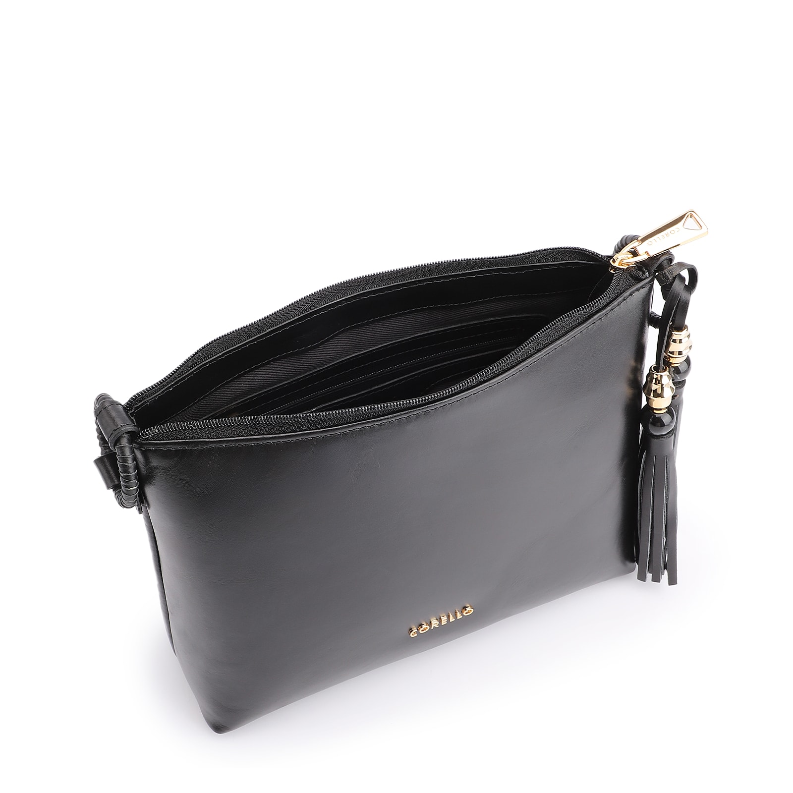 Bolsa Transversal Couro Preto