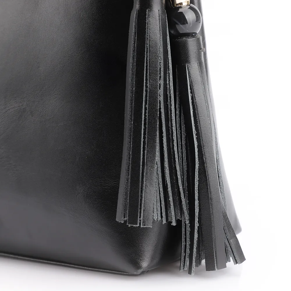 Bolsa Transversal Couro Preto - imagem 7