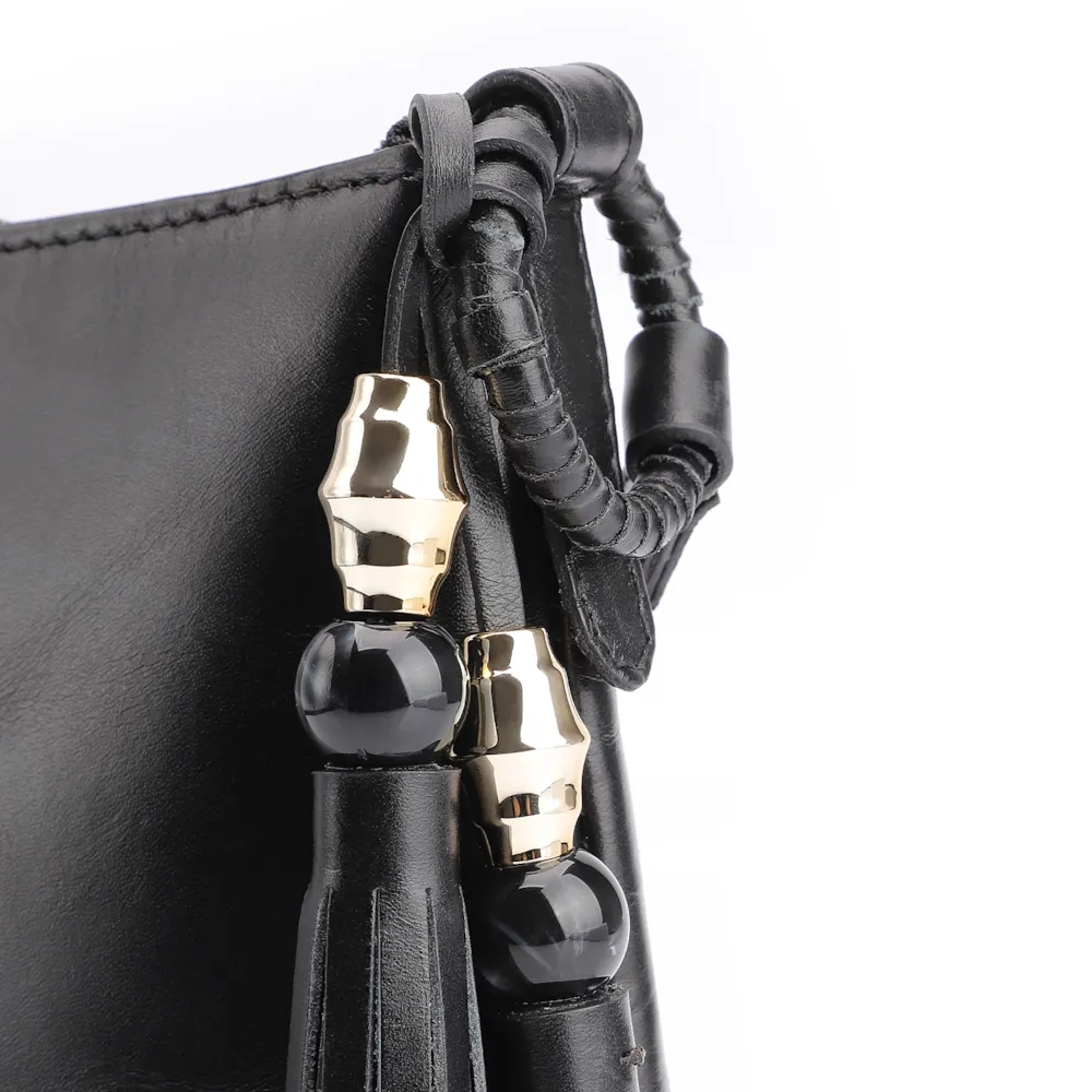 Bolsa Transversal Couro Preto - imagem 8