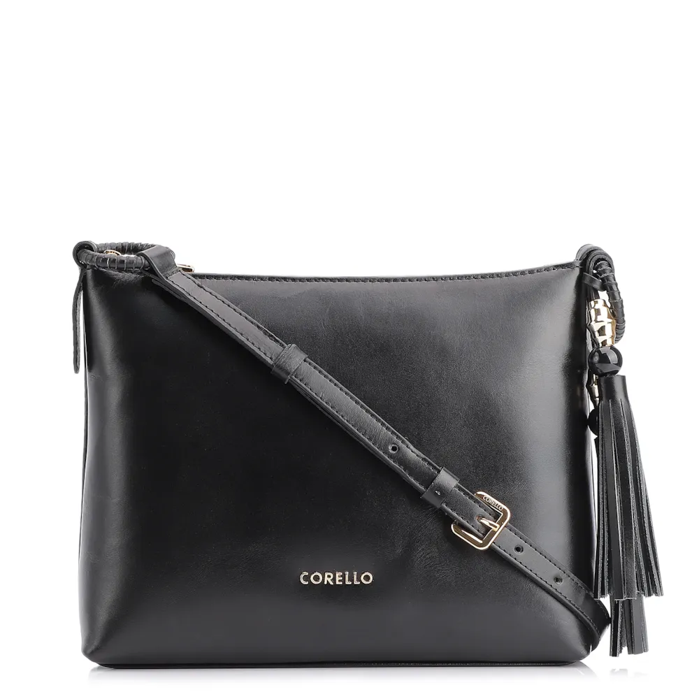 Bolsa Transversal Couro Preto