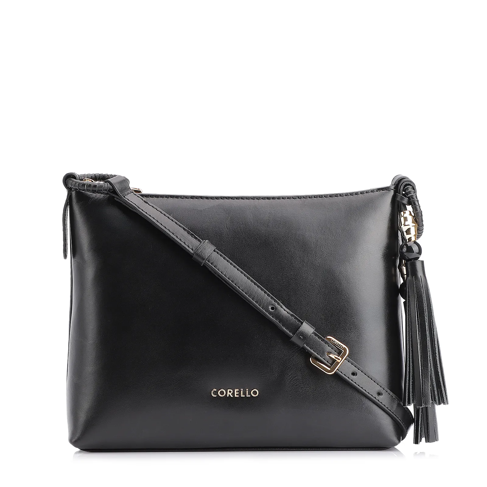Bolsa Transversal Couro Preto