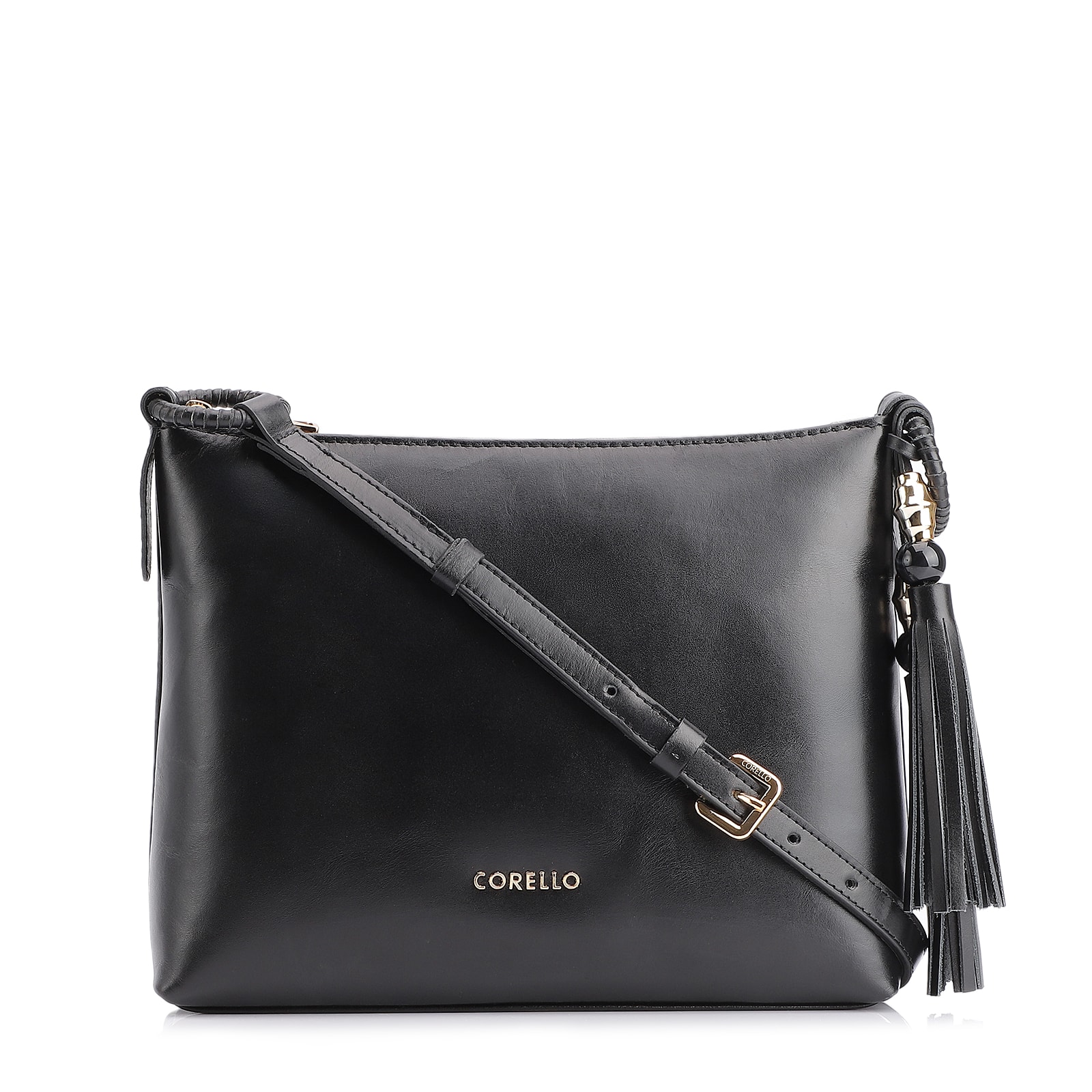 Bolsa Transversal Couro Preto