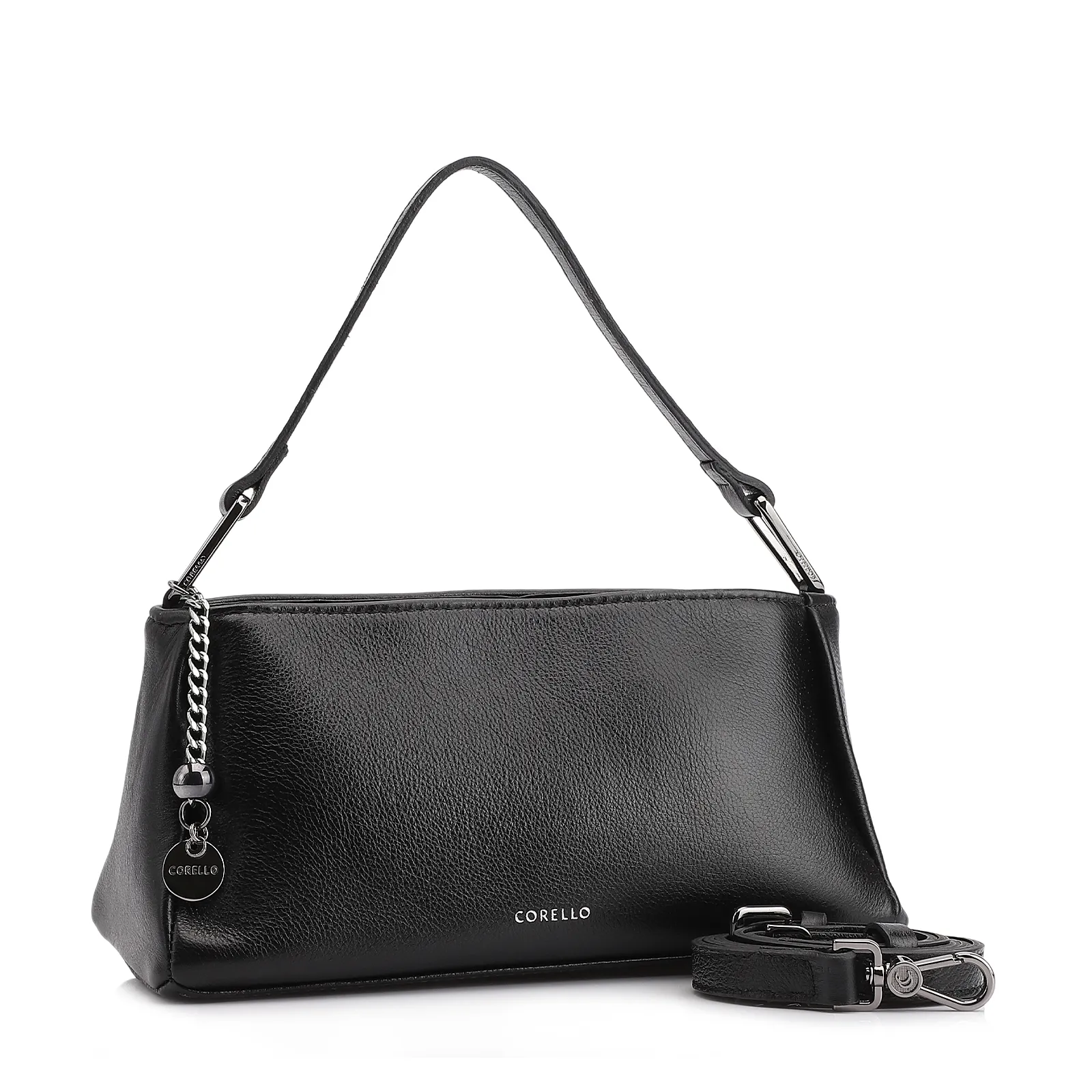 Bolsa Transversal Couro Preto