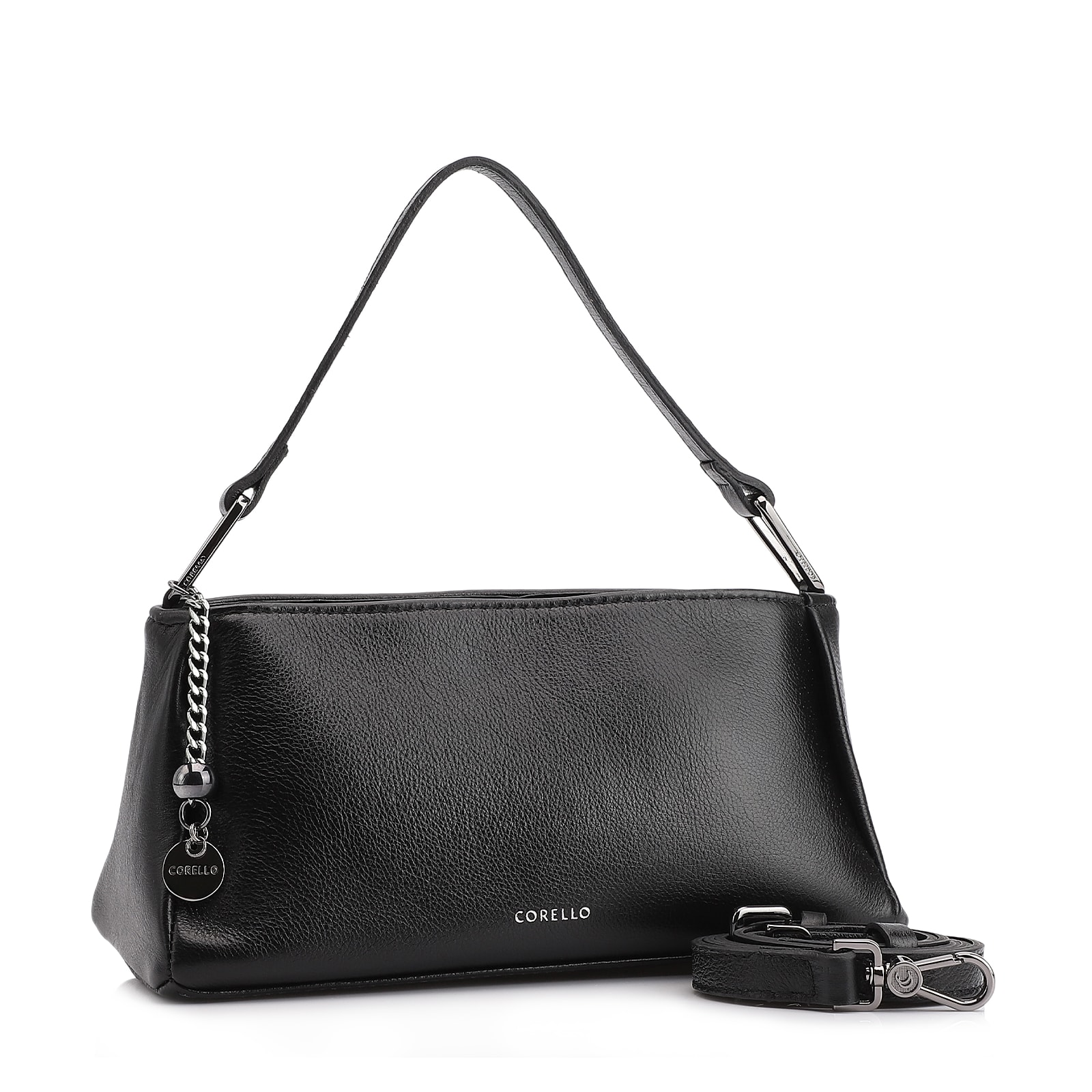 Bolsa Transversal Couro Preto