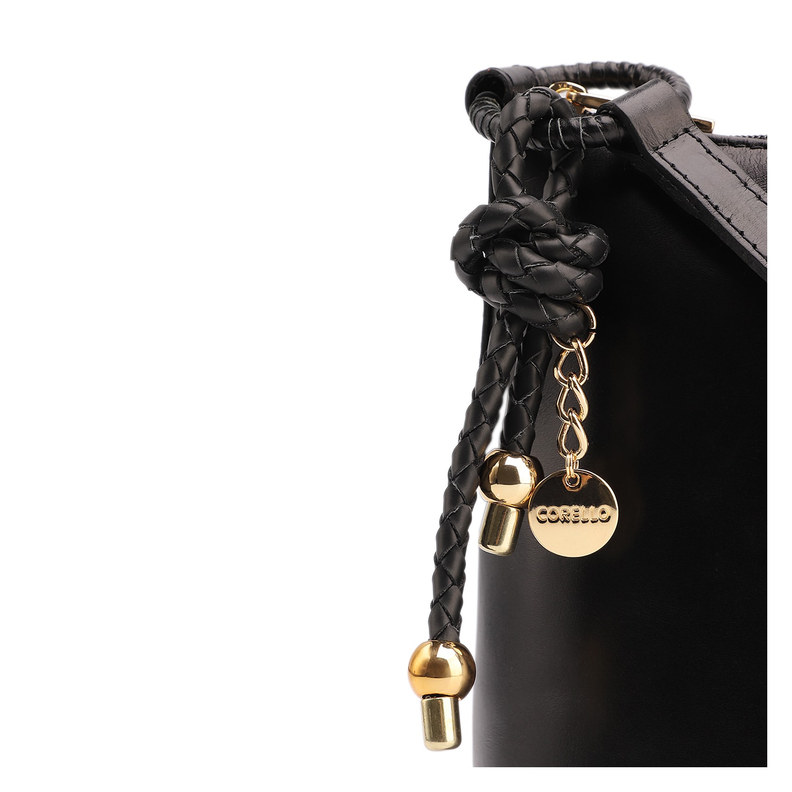  Bolsa Transversal Couro Preto