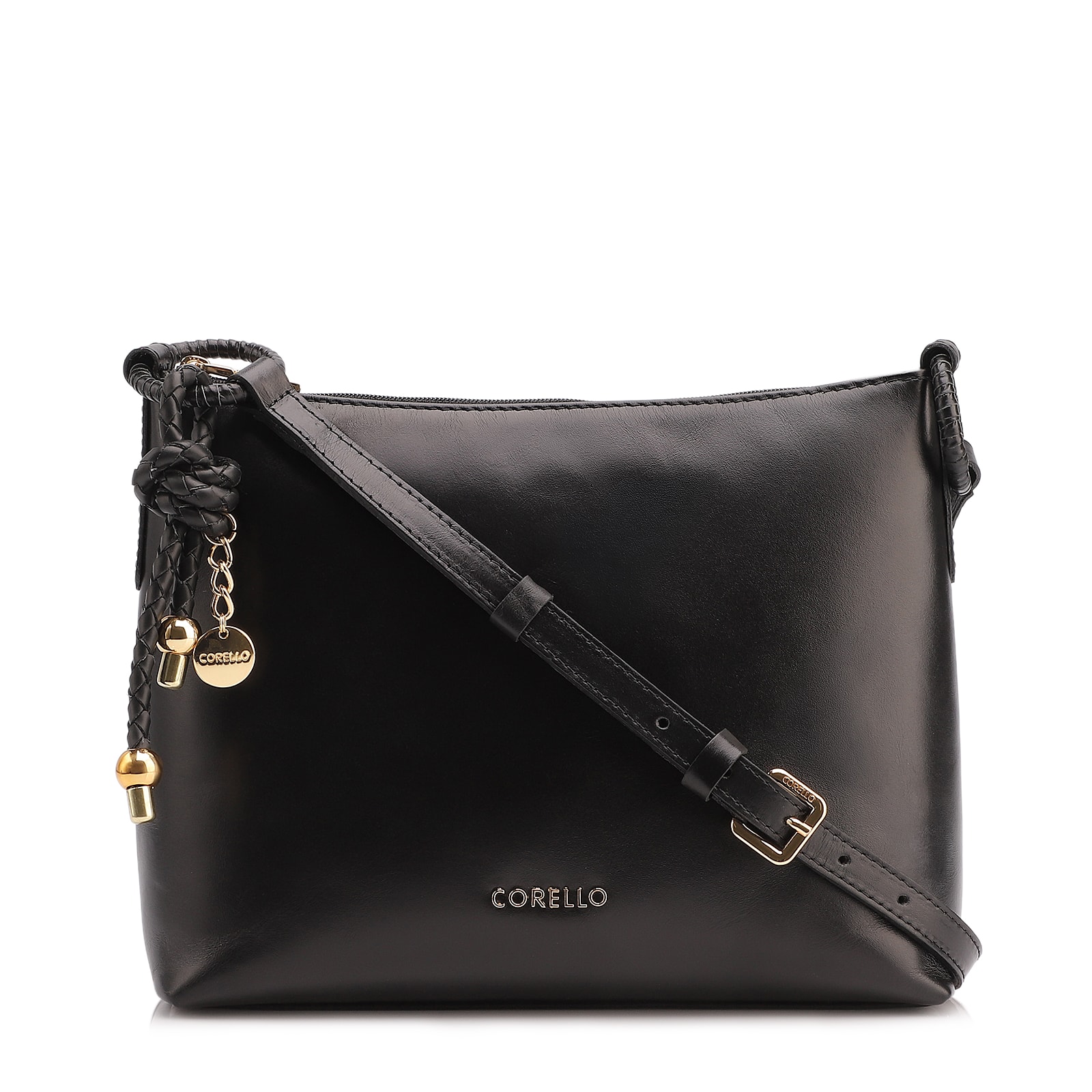 Bolsa Transversal Couro Preto