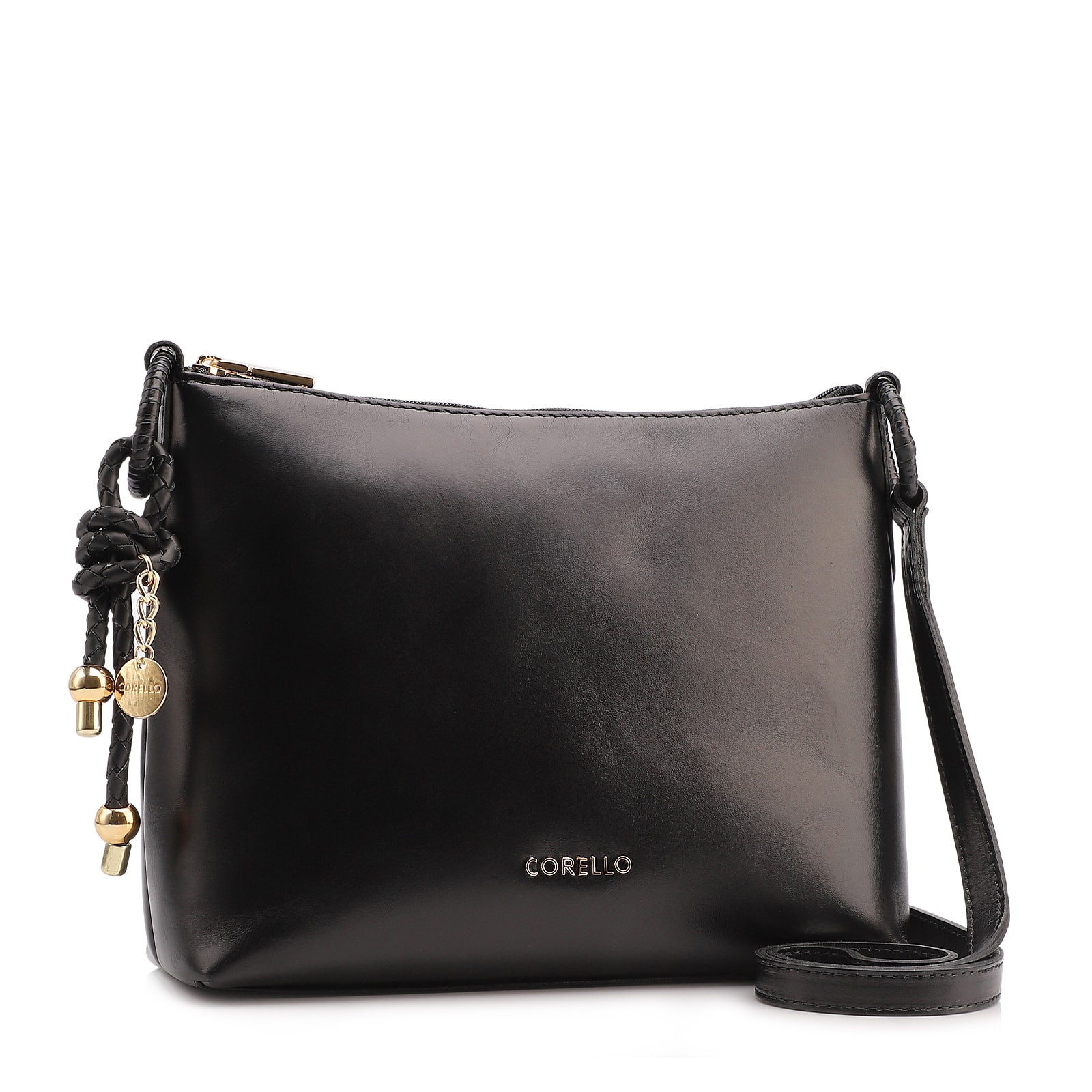 Bolsa Transversal Couro Preto