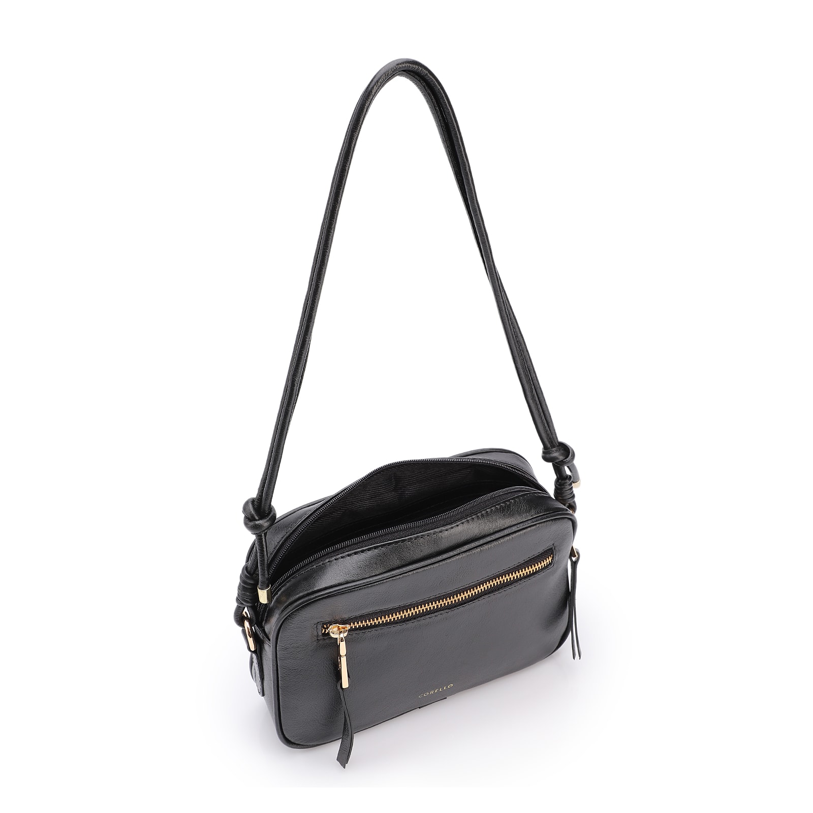 Bolsa Transversal Couro Preto