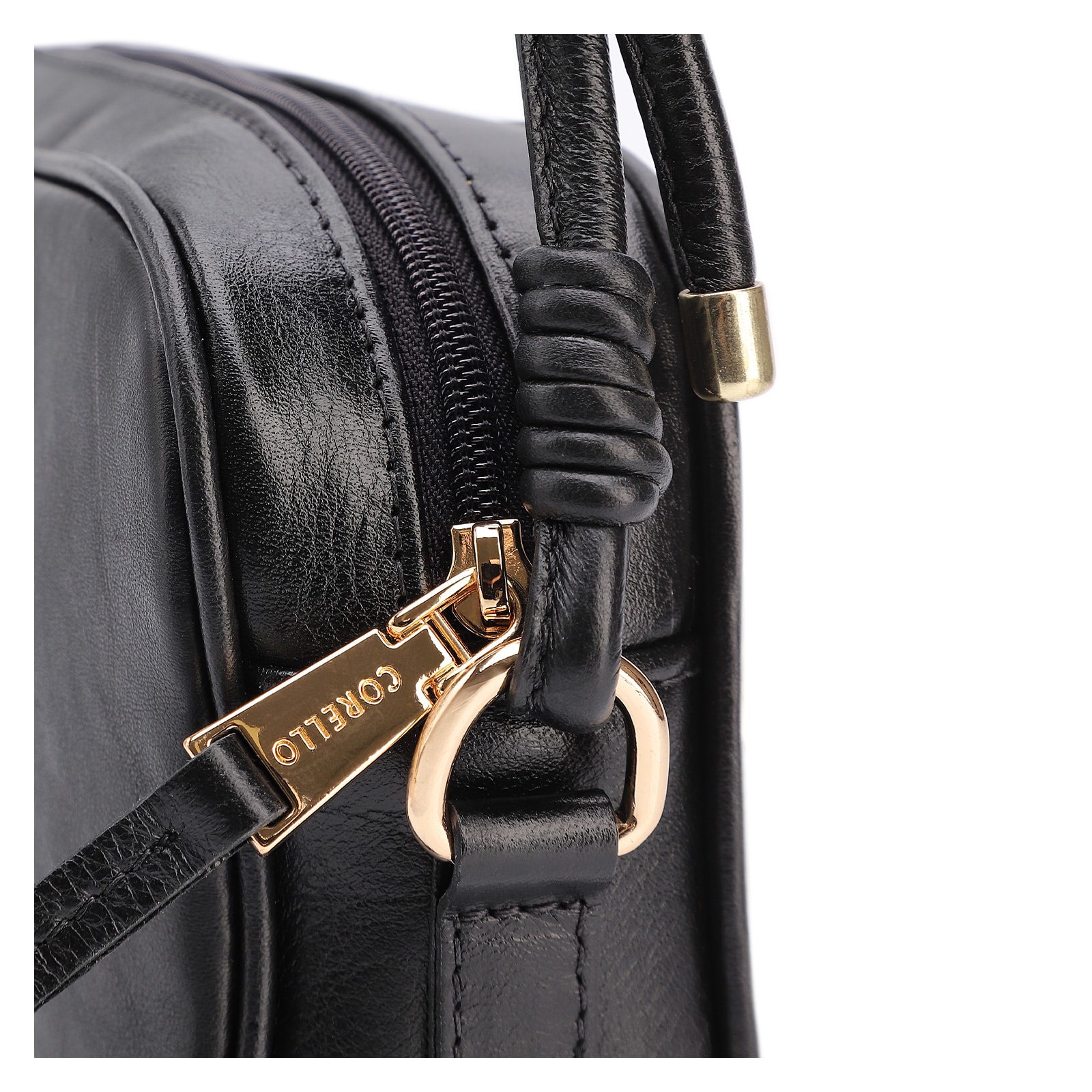 Bolsa Transversal Couro Preto