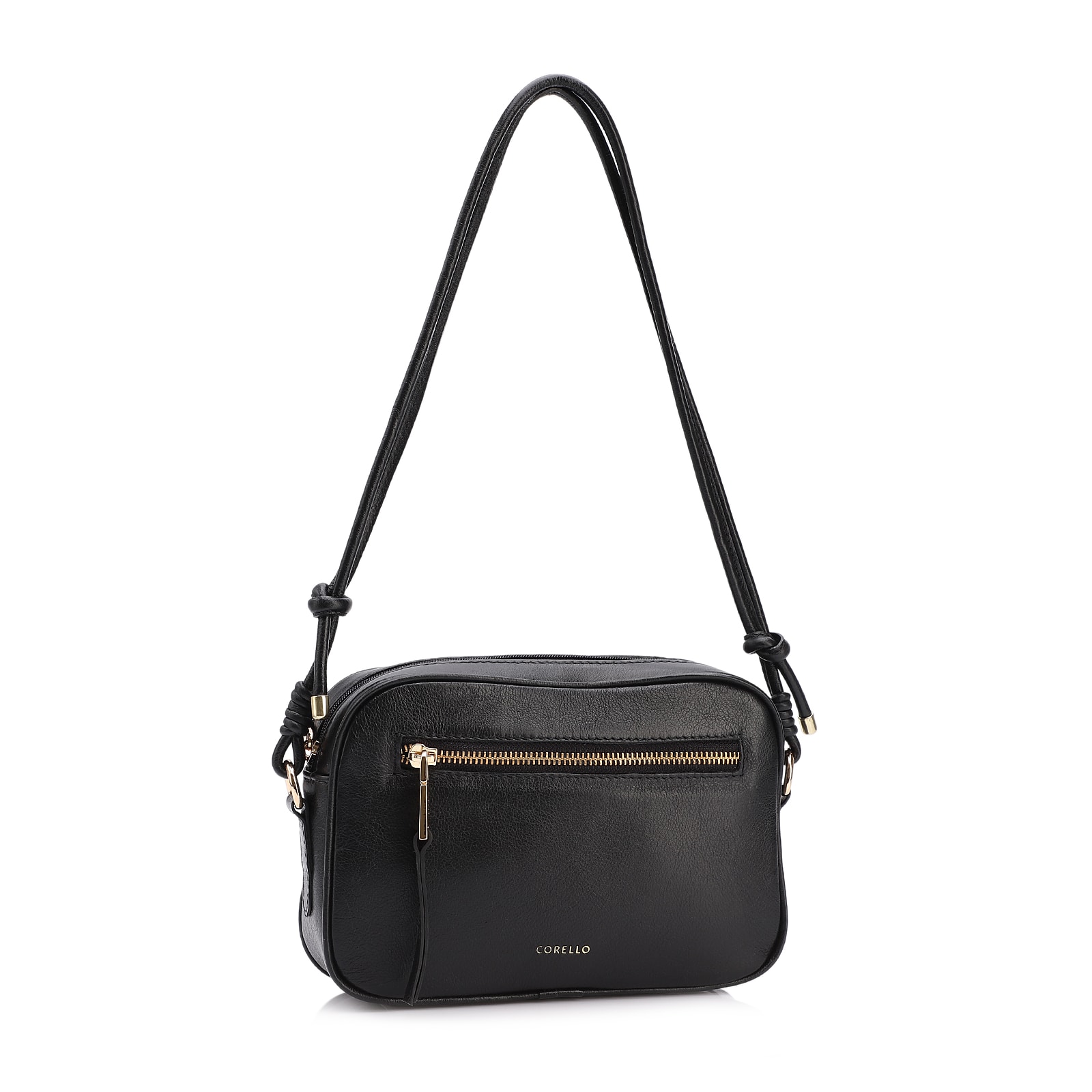 Bolsa Transversal Couro Preto