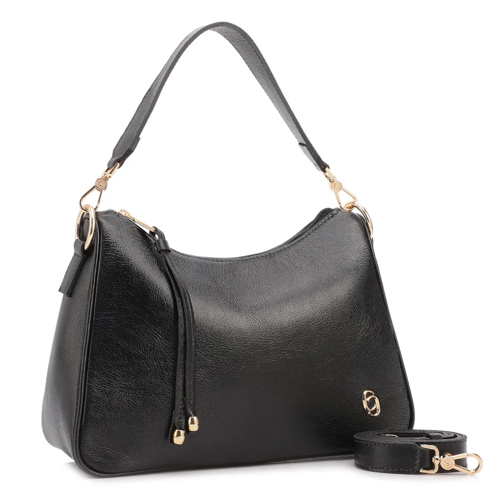 Bolsa Transversal Couro Preto - imagem 2