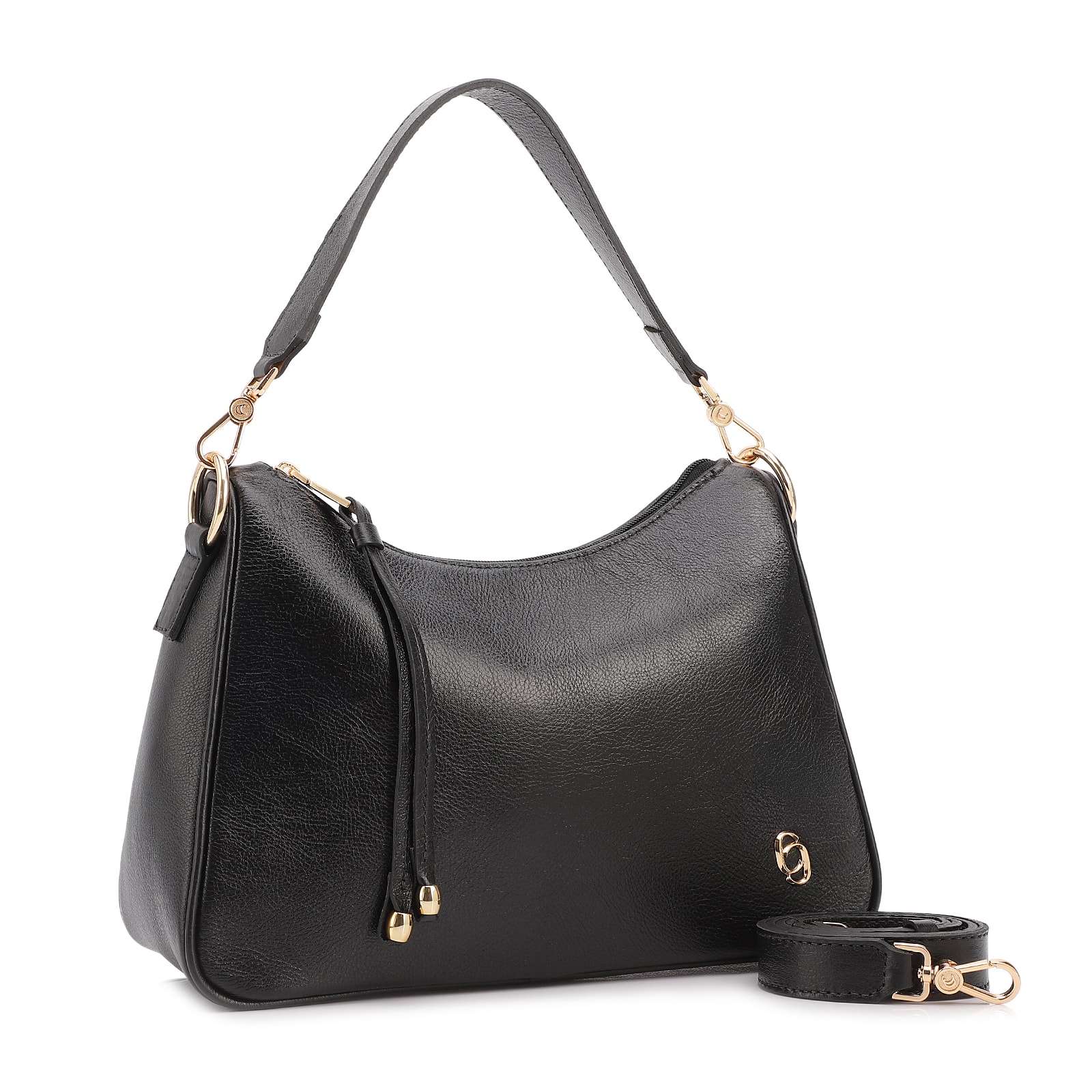 Bolsa Transversal Couro Preto