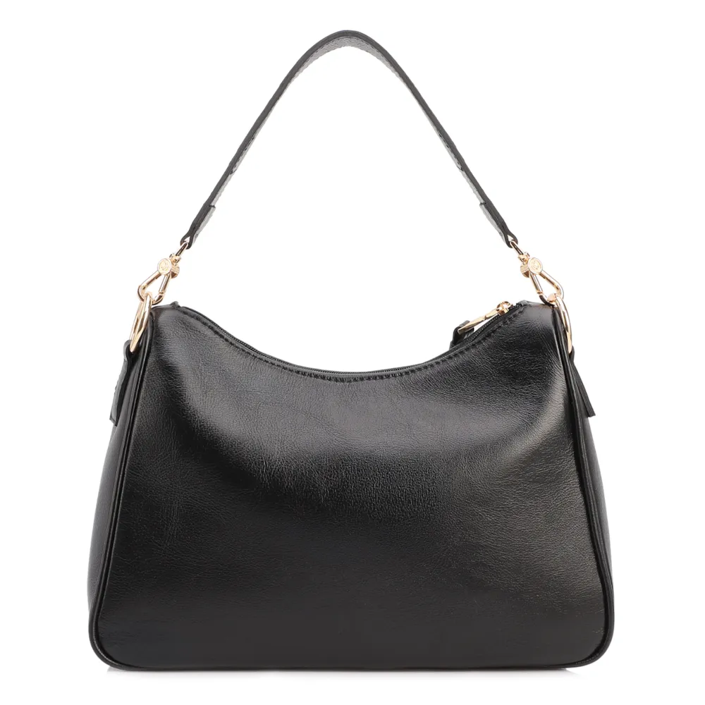 Bolsa Transversal Couro Preto - imagem 3