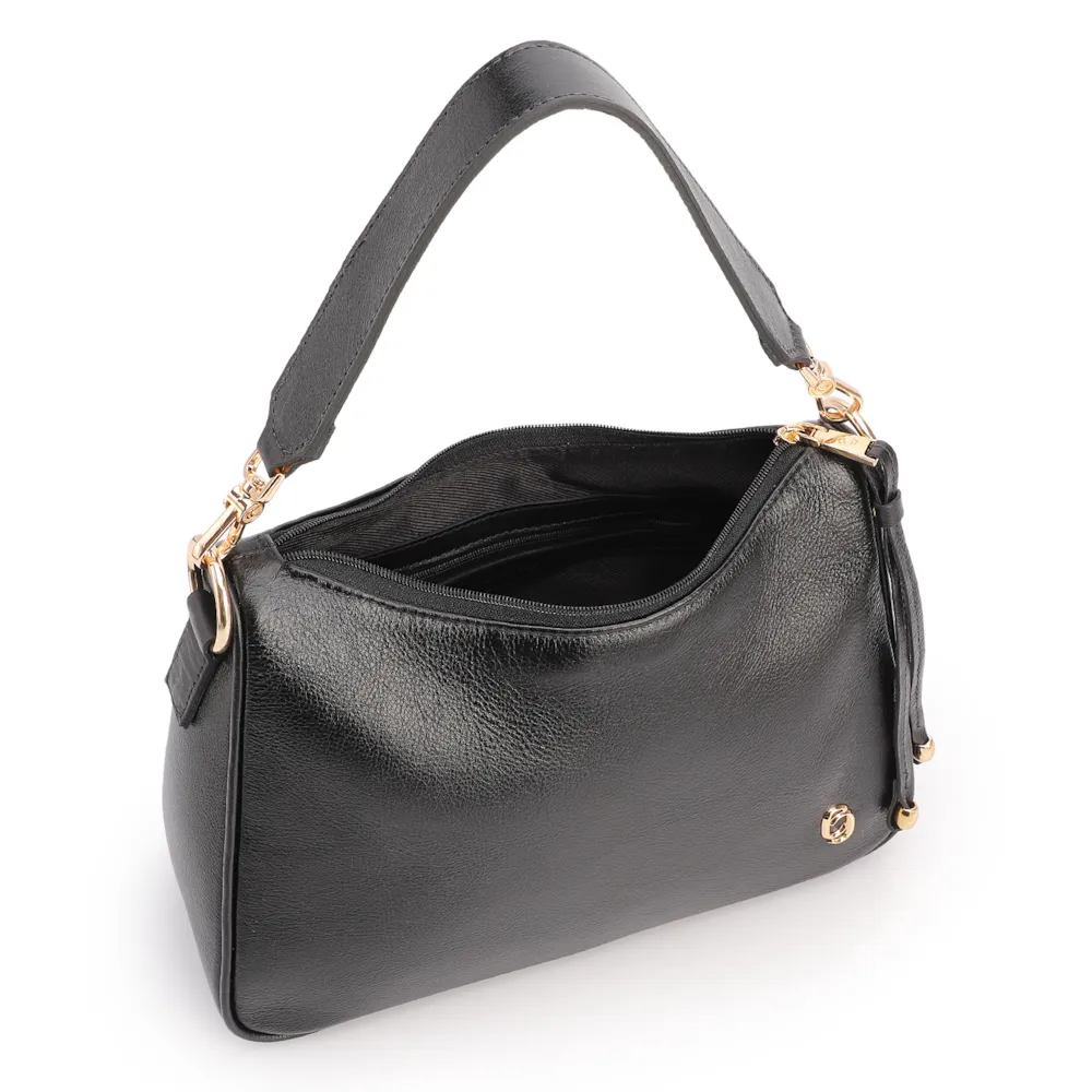 Bolsa Transversal Couro Preto - imagem 4