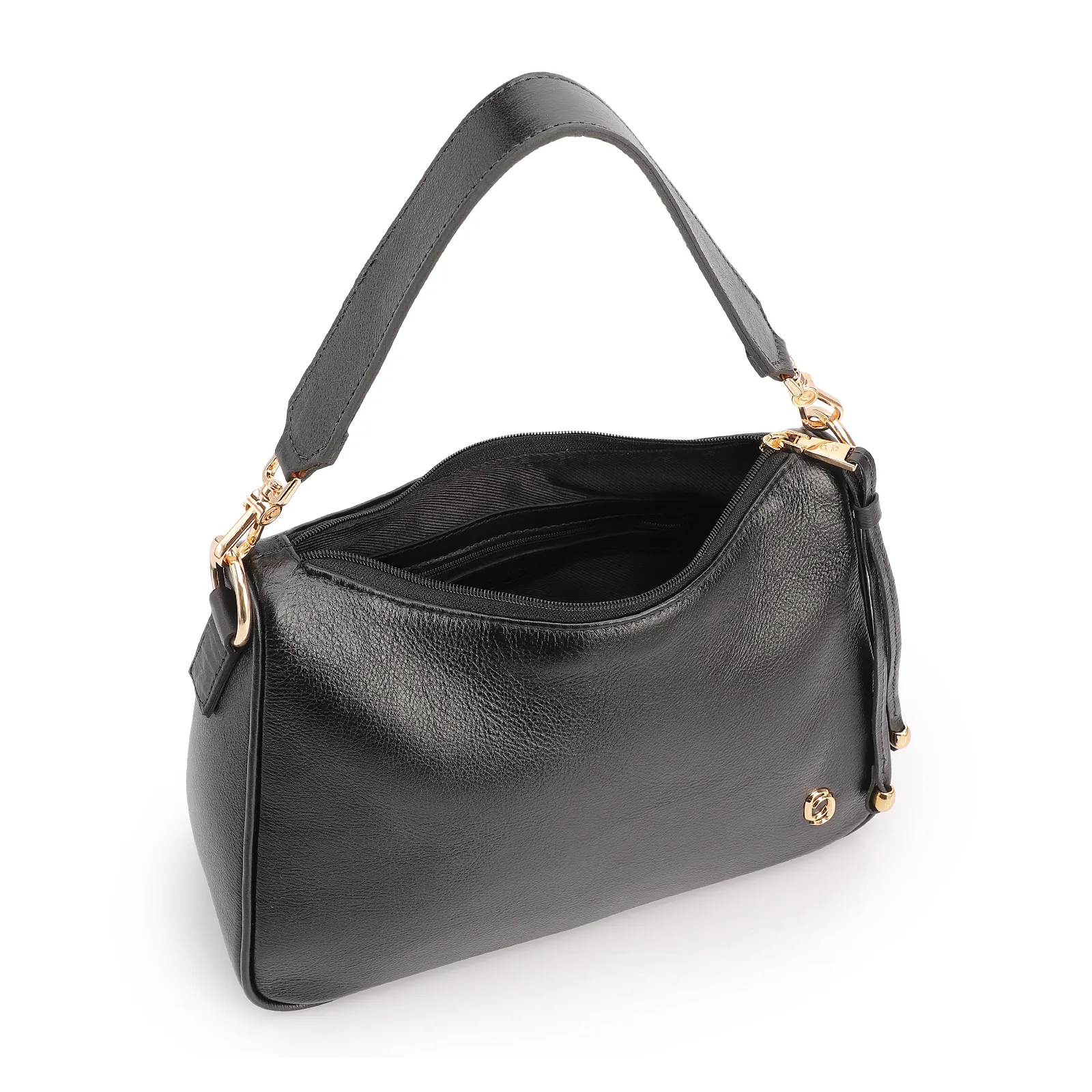 Bolsa Transversal Couro Preto