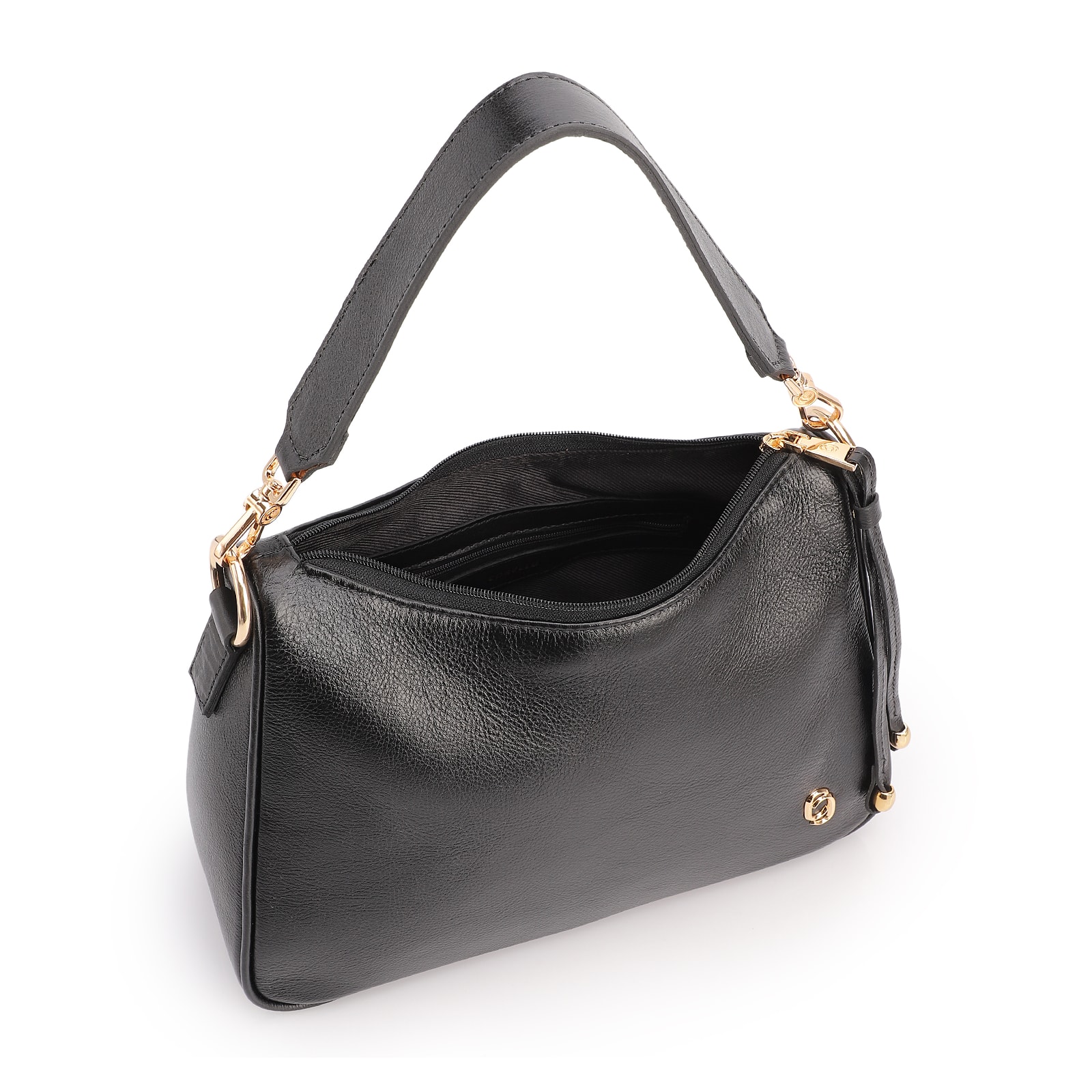 Bolsa Transversal Couro Preto