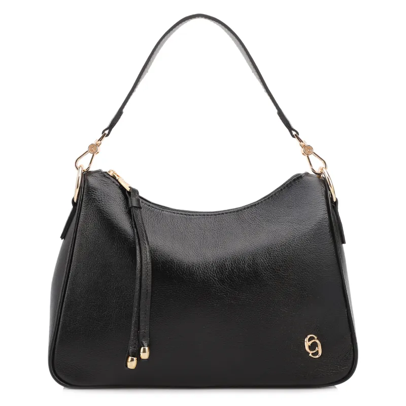 Bolsa Transversal Couro Preto