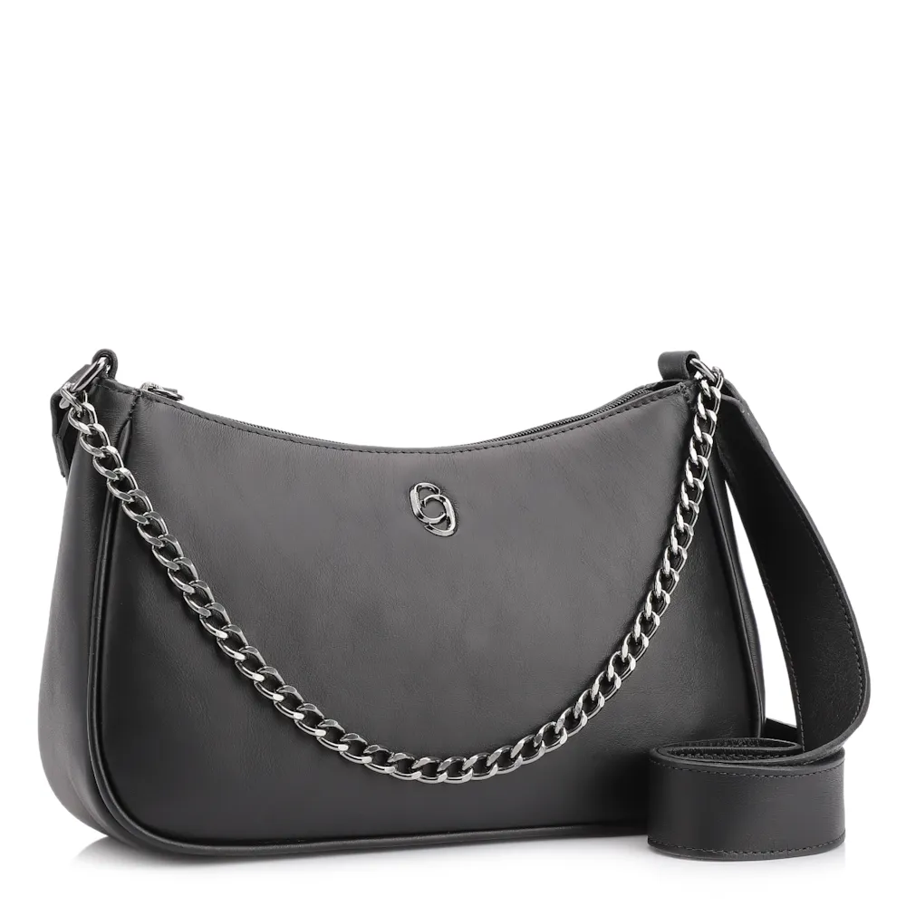 Bolsa Transversal Couro Preto - imagem 3