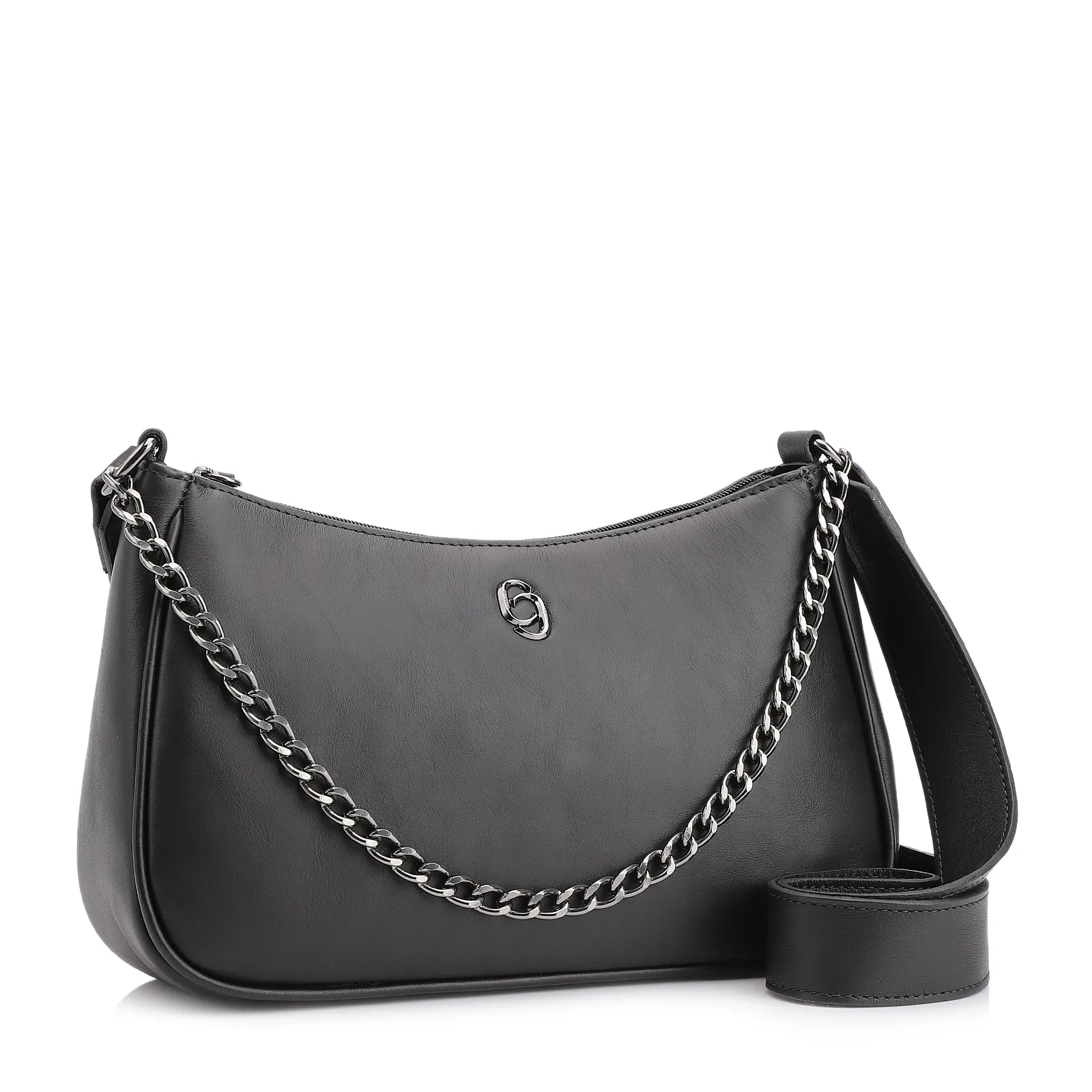 Bolsa Transversal Couro Preto
