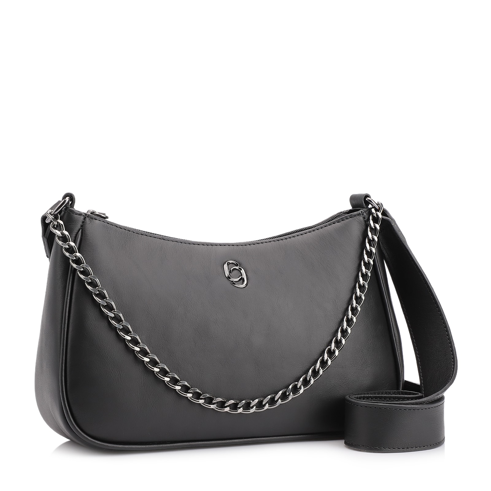 Bolsa Transversal Couro Preto