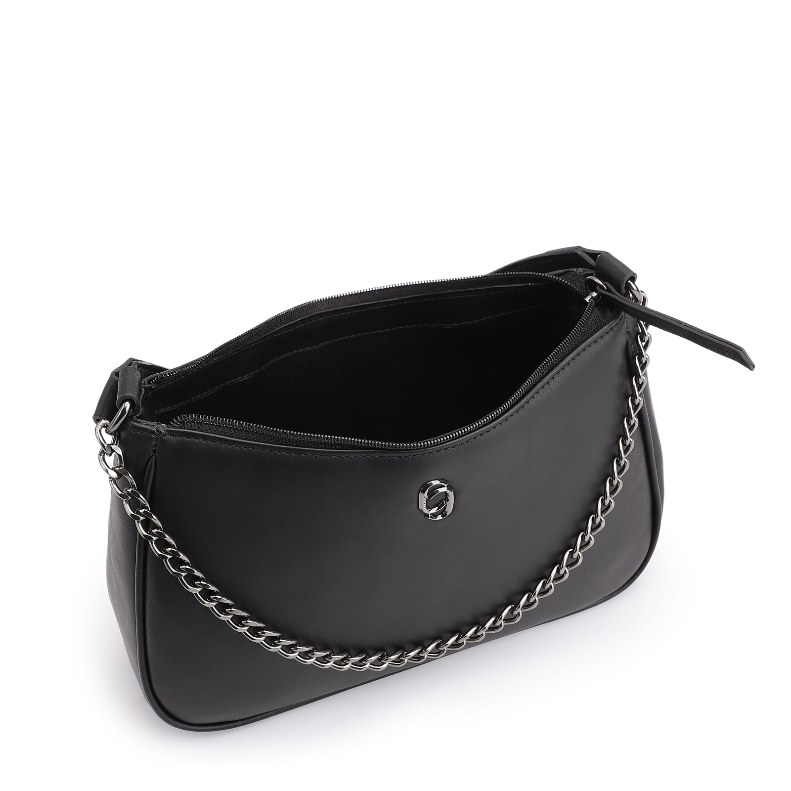 Bolsa Transversal Couro Preto