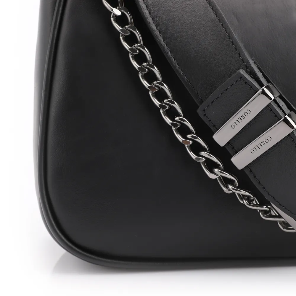 Bolsa Transversal Couro Preto - imagem 6