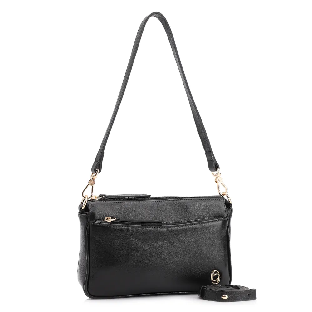 Bolsa Transversal Couro Preto - imagem 3