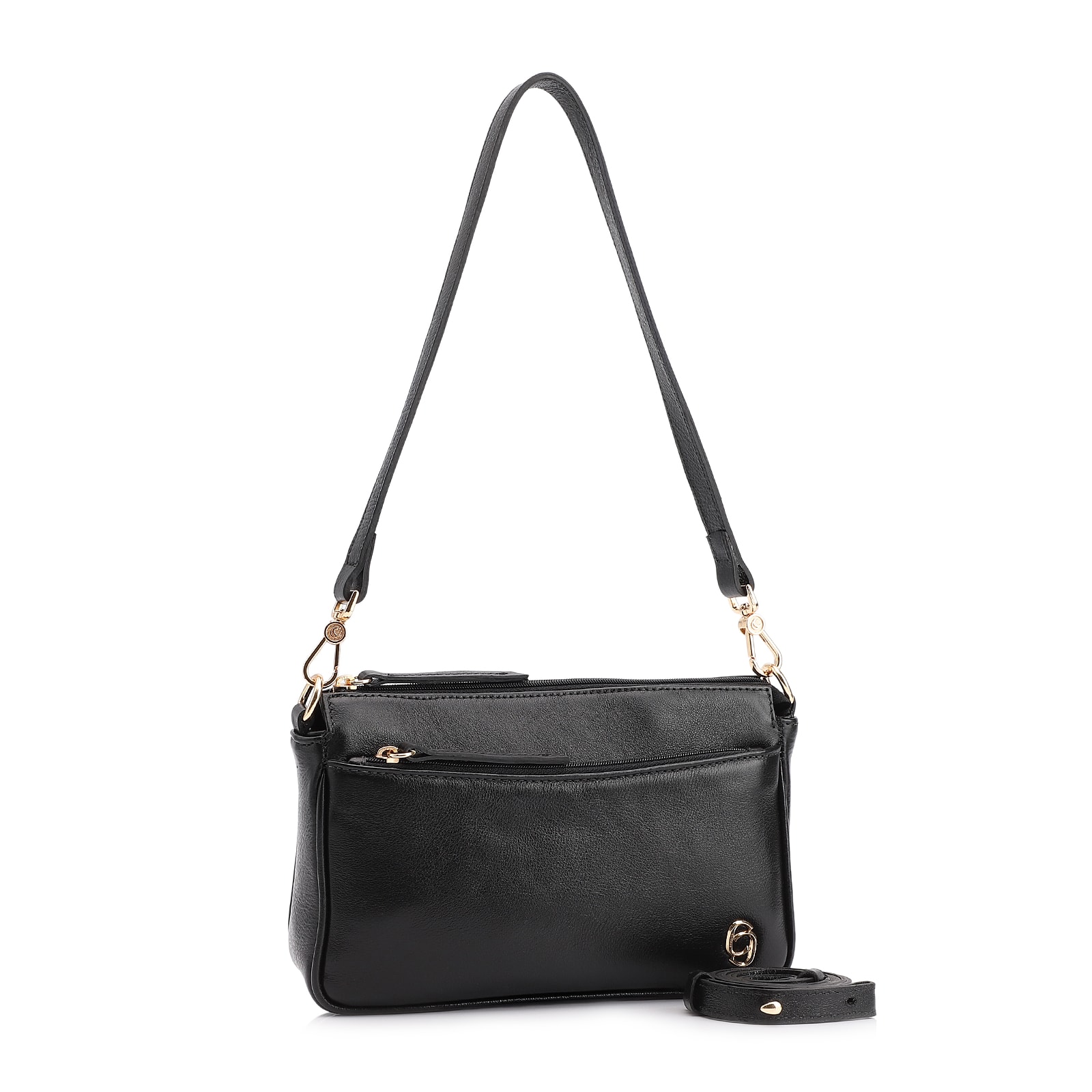 Bolsa Transversal Couro Preto
