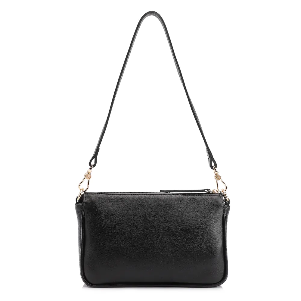 Bolsa Transversal Couro Preto - imagem 4